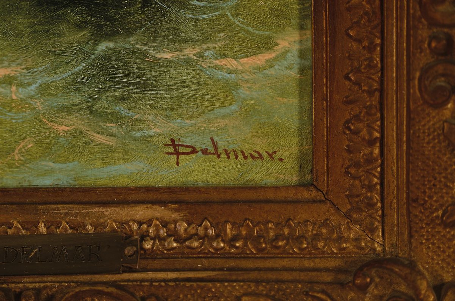 Detail b: V. Delmar, tätig nach 1900, französischer Marinemaler, Zwei Seestücke: je Ansicht von Fischerbooten auf bewegter See, rechts unten signiert, ...