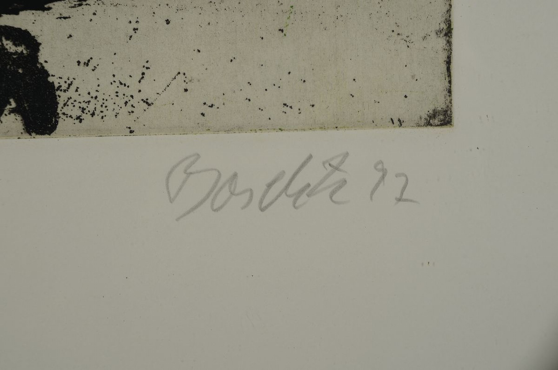 Detail a: Georg Baselitz, geb. 1938 Deutsch baselitz, Radierung, hier: "Dach", handsigniert, Ed.9/30, dat. 92, Blattgröße 44.5 x 34.5 cm, unter ...