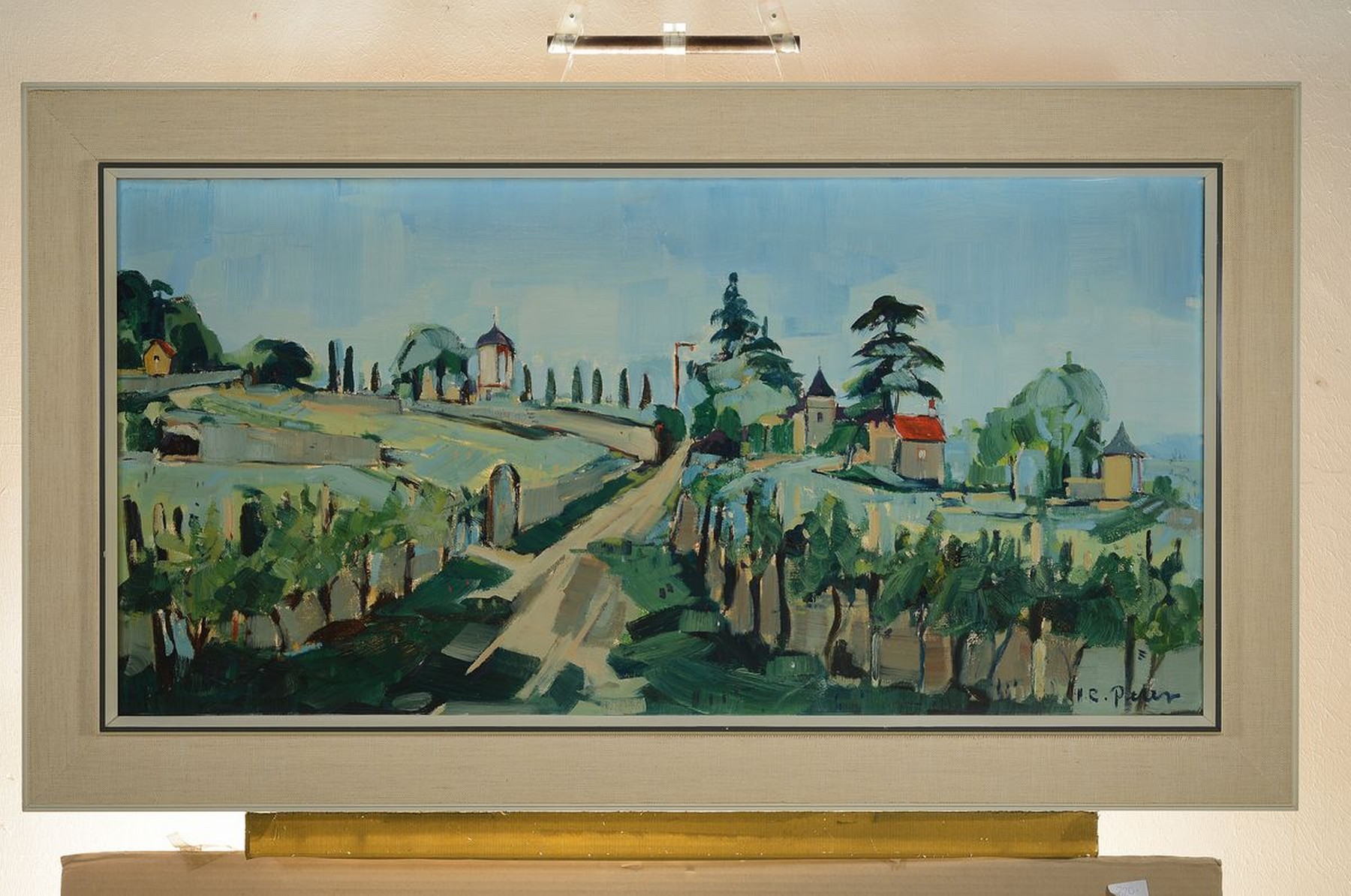 Detail k: Hans Rolf Peter, 1926-2020 Neustadt a.d.Weinstr., Blick auf die Hüllsburg, Öl/ Lwd, rechts unten signiert, rückseitig betitelt und dat. 64, ca. ...
