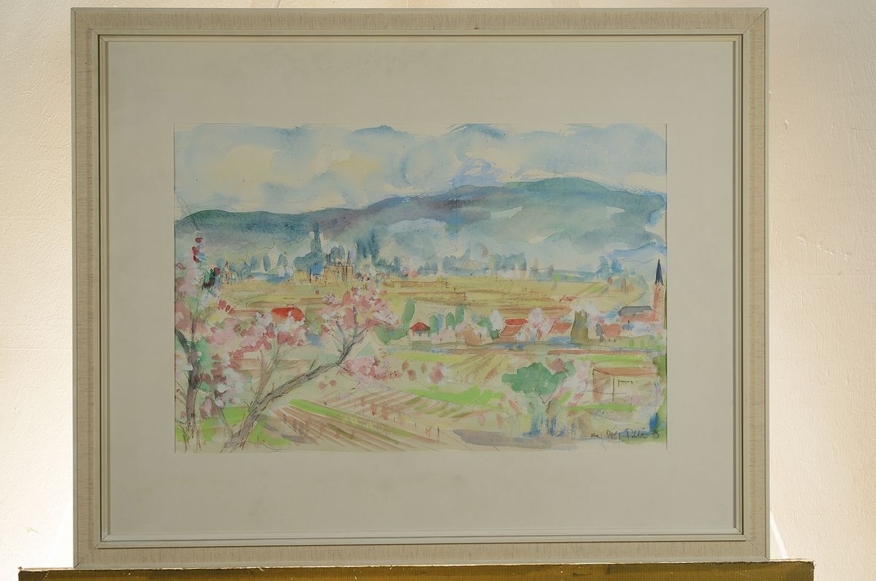Detail k: Hans Rolf Peter, 1926-2020 Neustadt a.d.Weinstr., 2 Arbeiten: Blick auf Gimmeldingen, Aquarell, rechts unten signiert und dat. 75, ca. 32x48cm, PP, ...
