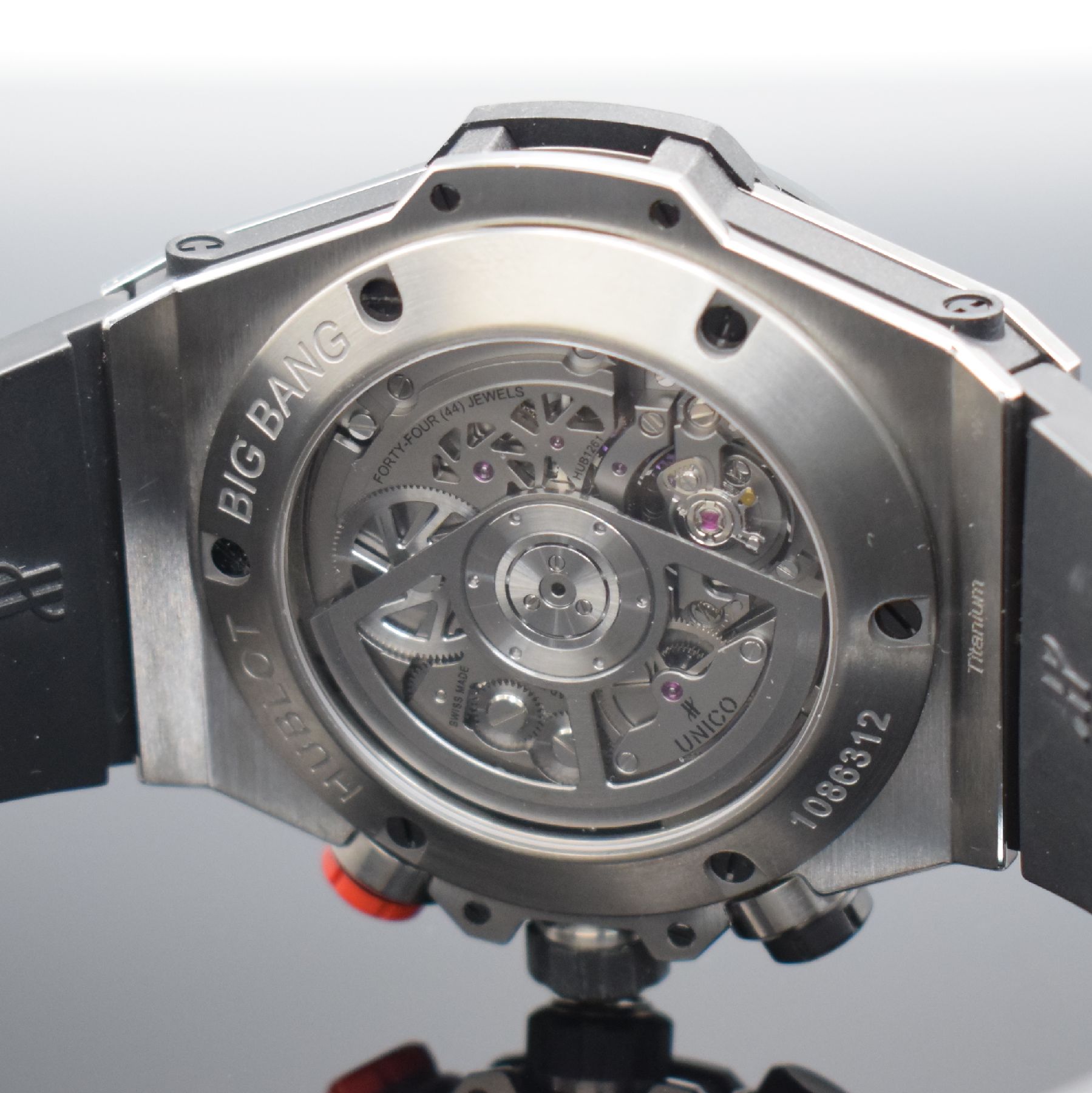 Detail g: HUBLOT Armbandchronograph Unico Bi-Retrograde Referenz 413.NM.1127.RX, Automatik, Titan/Keramik kombiniert inkl. orig. Kautschukband m. orig. ...