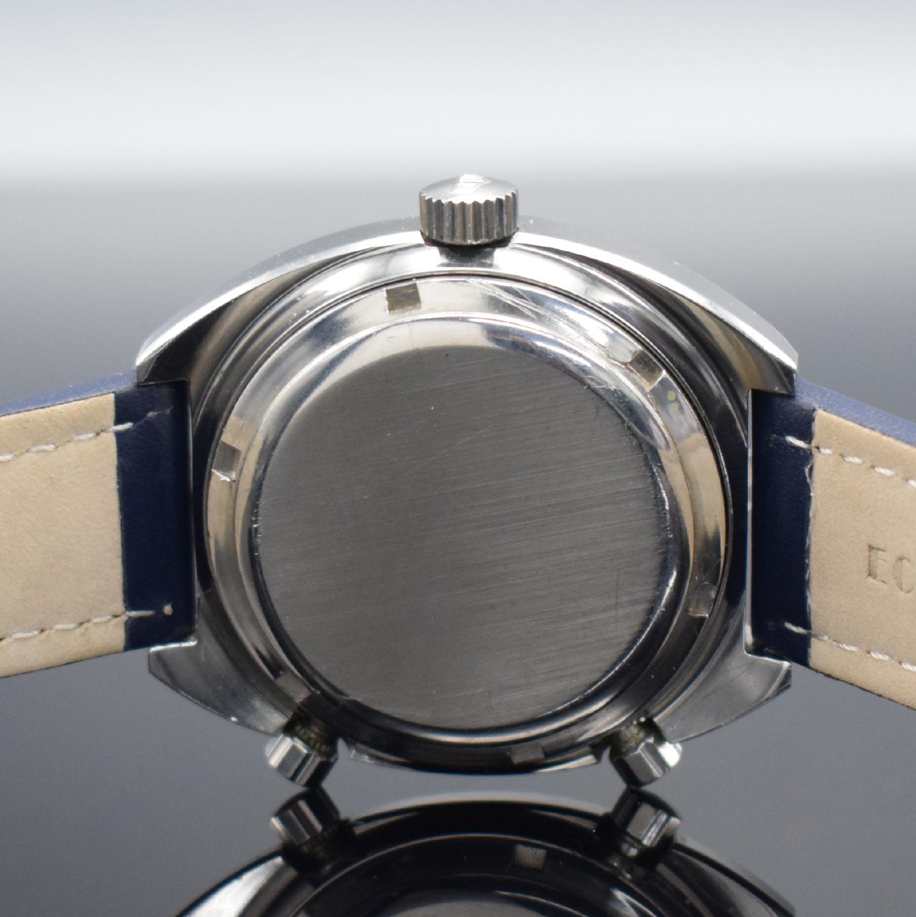 Detail c: HEUER Autavia GMT Herrenarmbanduhr mit Chronograph & 2. Zeitzone, Schweiz um 1972, Automatik, massives Geh. Ref. 11630 in Stahl, Boden geschr., zus. ...