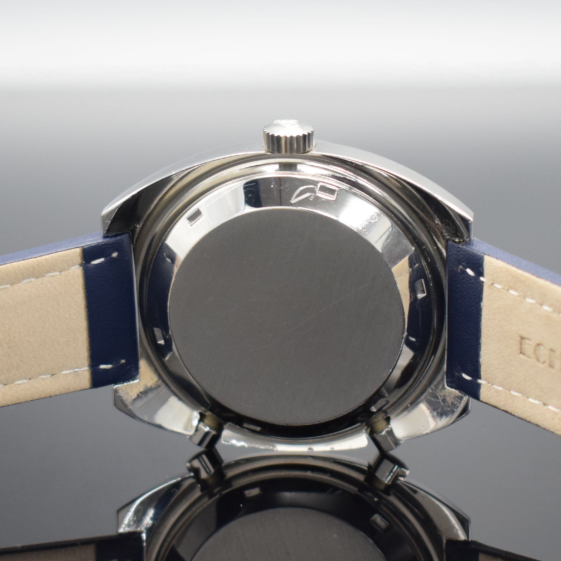 Detail c: HEUER Skipper Herrenarmbanduhr mit Chronograph, Schweiz um 1975, Automatik, Ref. 11063 V, massives Gehäuse in Stahl ohne Geh.-Nr., Boden geschr., ...