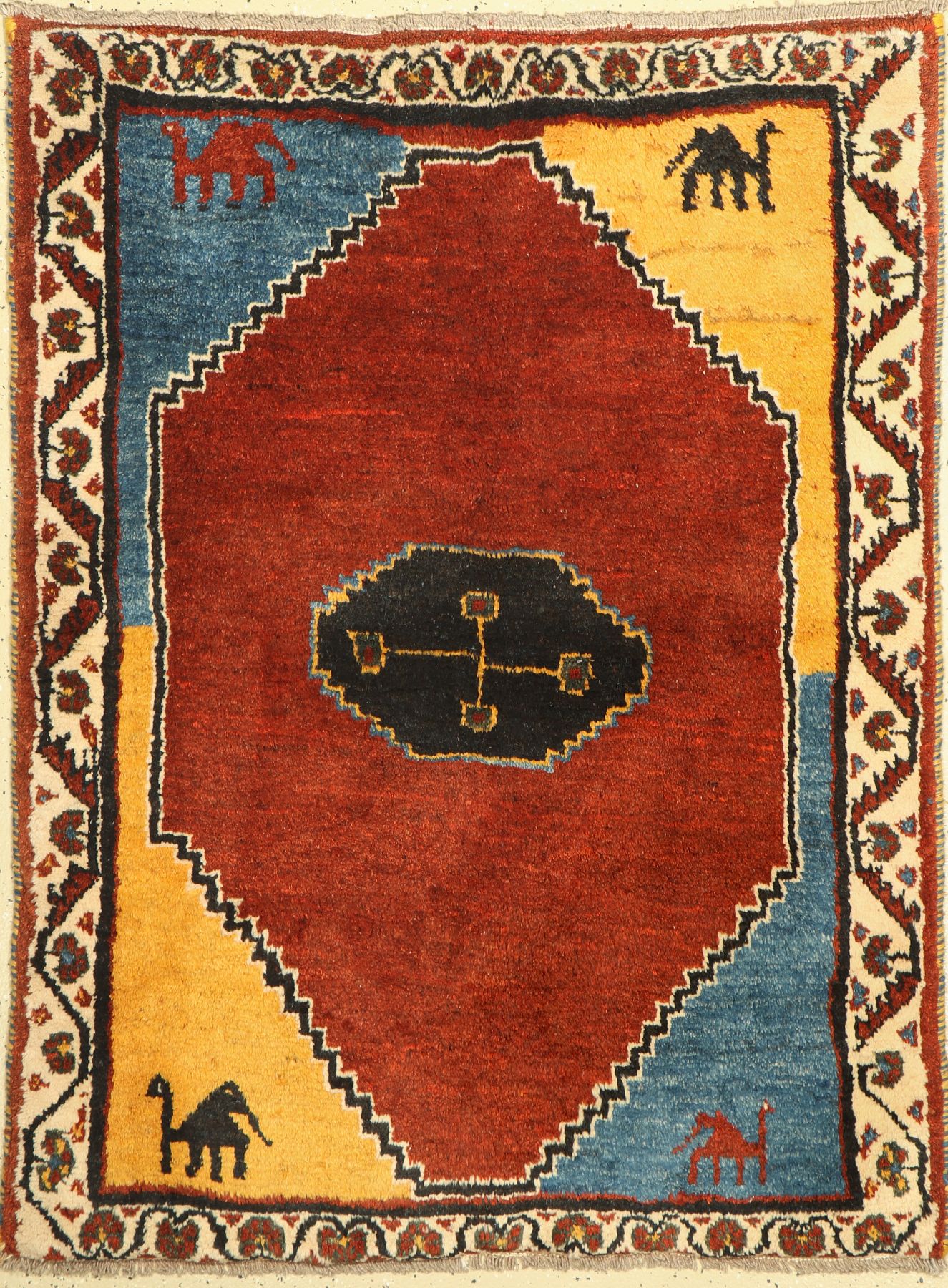 Gabbeh alt, Persien, ca. 60 Jahre, Wolle auf Wolle, ca. 160 x 122 cm, EHZ: 2