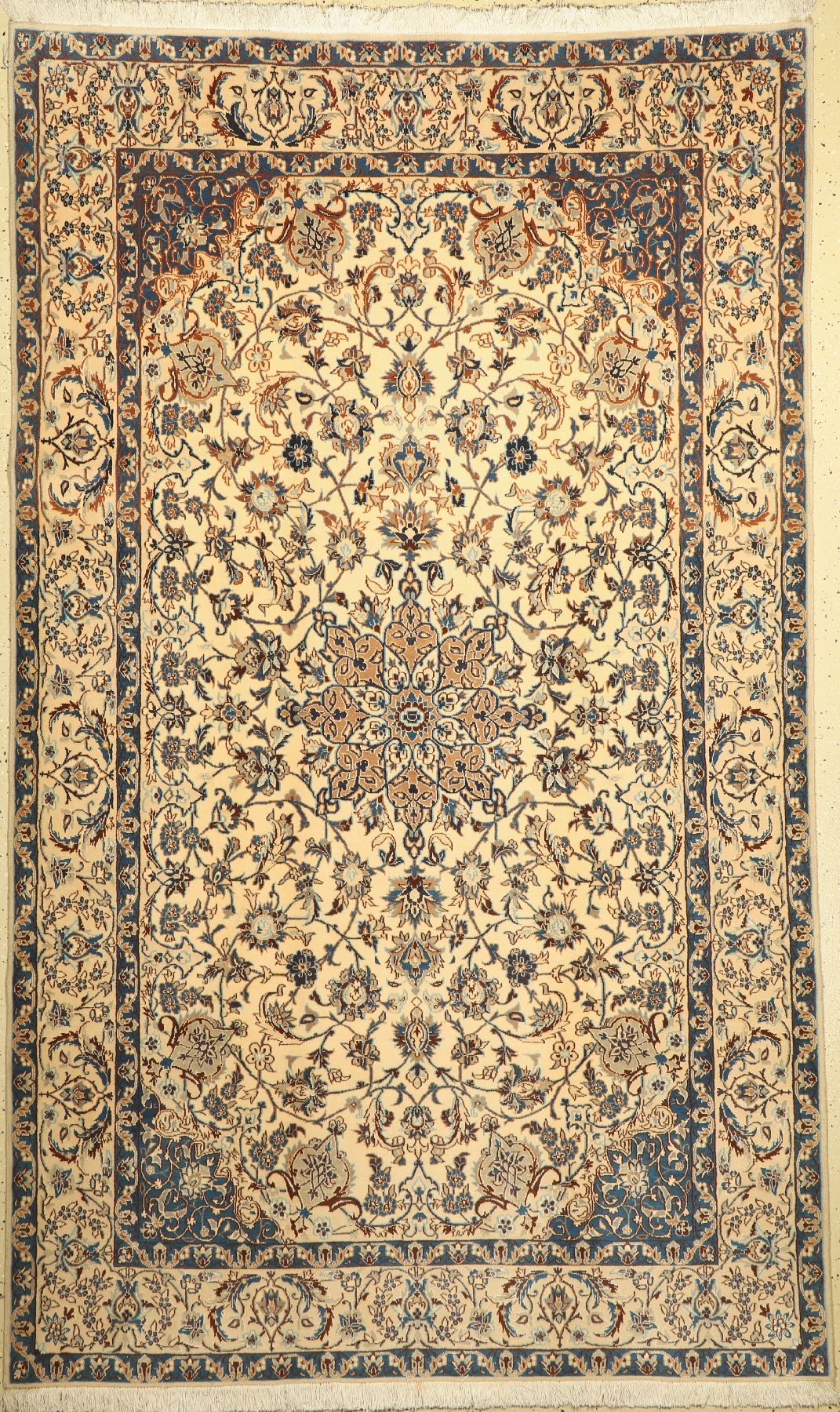 Nain fein(9 La), Persien, ca. 60 Jahre, Korkwolle mit Seide, ca. 261 x 156 cm, EHZ: 2