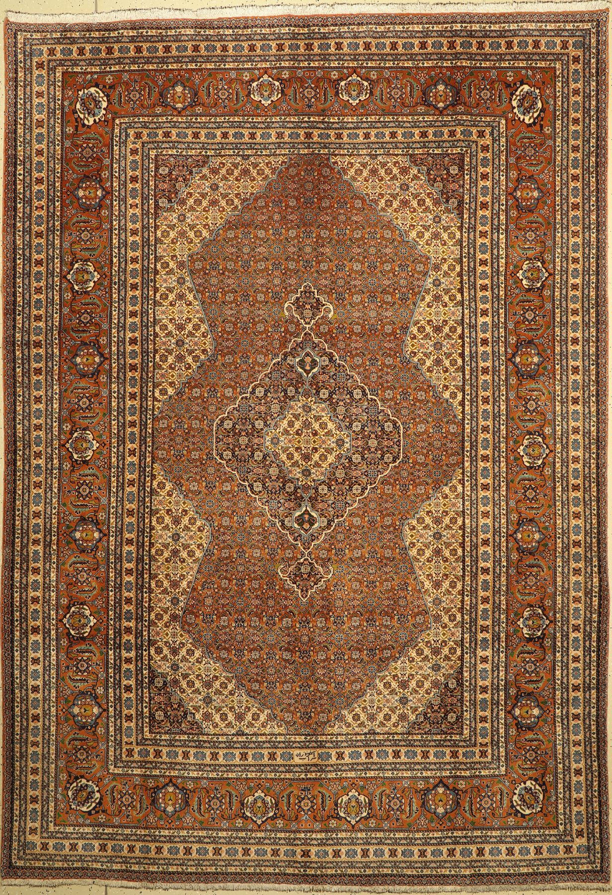 Sarab fein, signiert, (Akhoundzadeh), Persien, um 1960, Korkwolle, ca. 305 x 205 cm,EHZ: 2