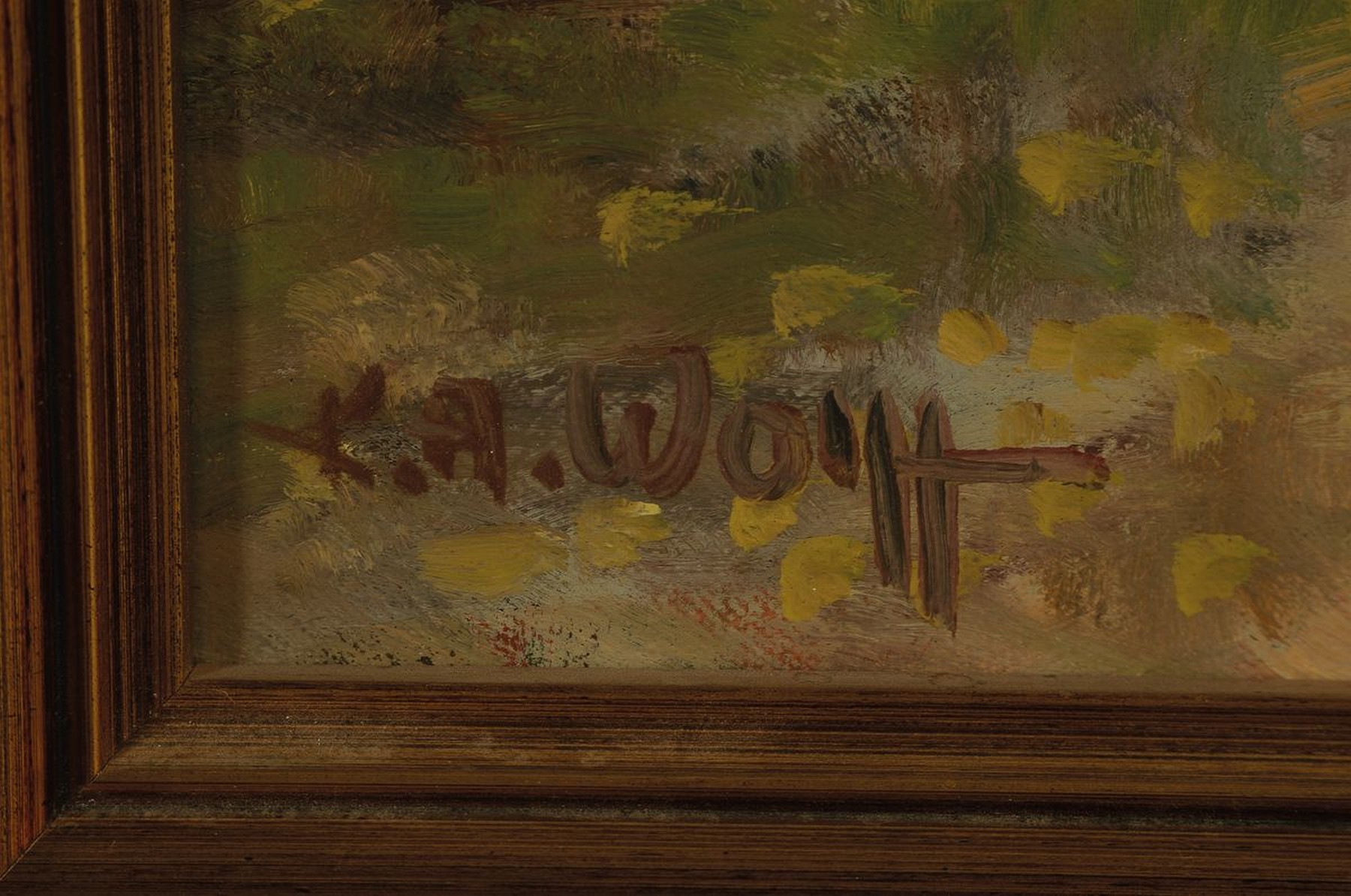 Detail a: Karl August Wolff, geb. 1938 Ludwigshafen am Rhein, lebt und arbeitet in Offenbach an der Queich, hier: Blick auf Schloß Ludwigshöhe, Öl/Lwd, ...