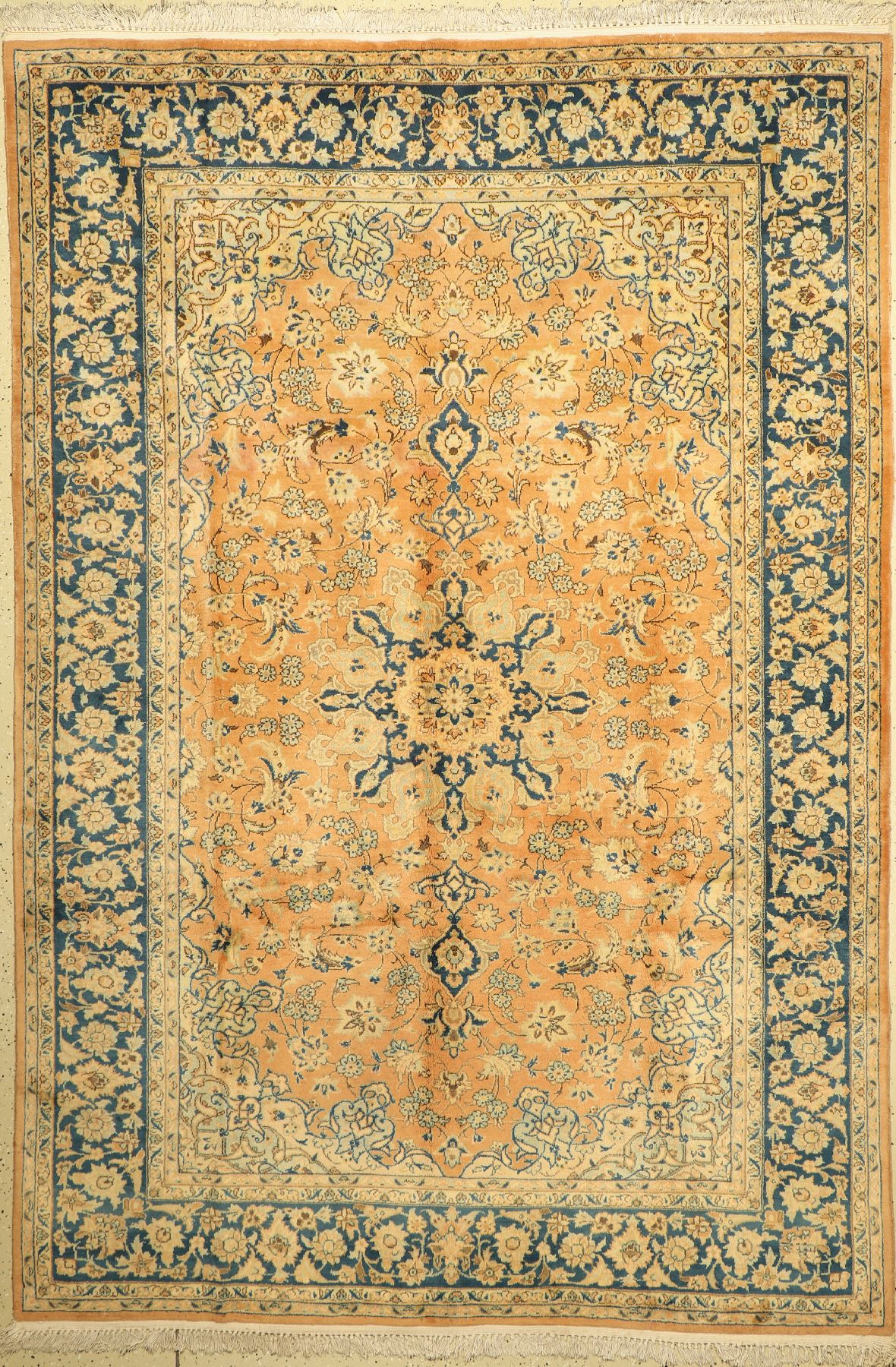 Keschan, Indien, ca. 50 Jahre, Wolle auf Baumwolle, ca. 298 x 204 cm, EHZ: 2-3