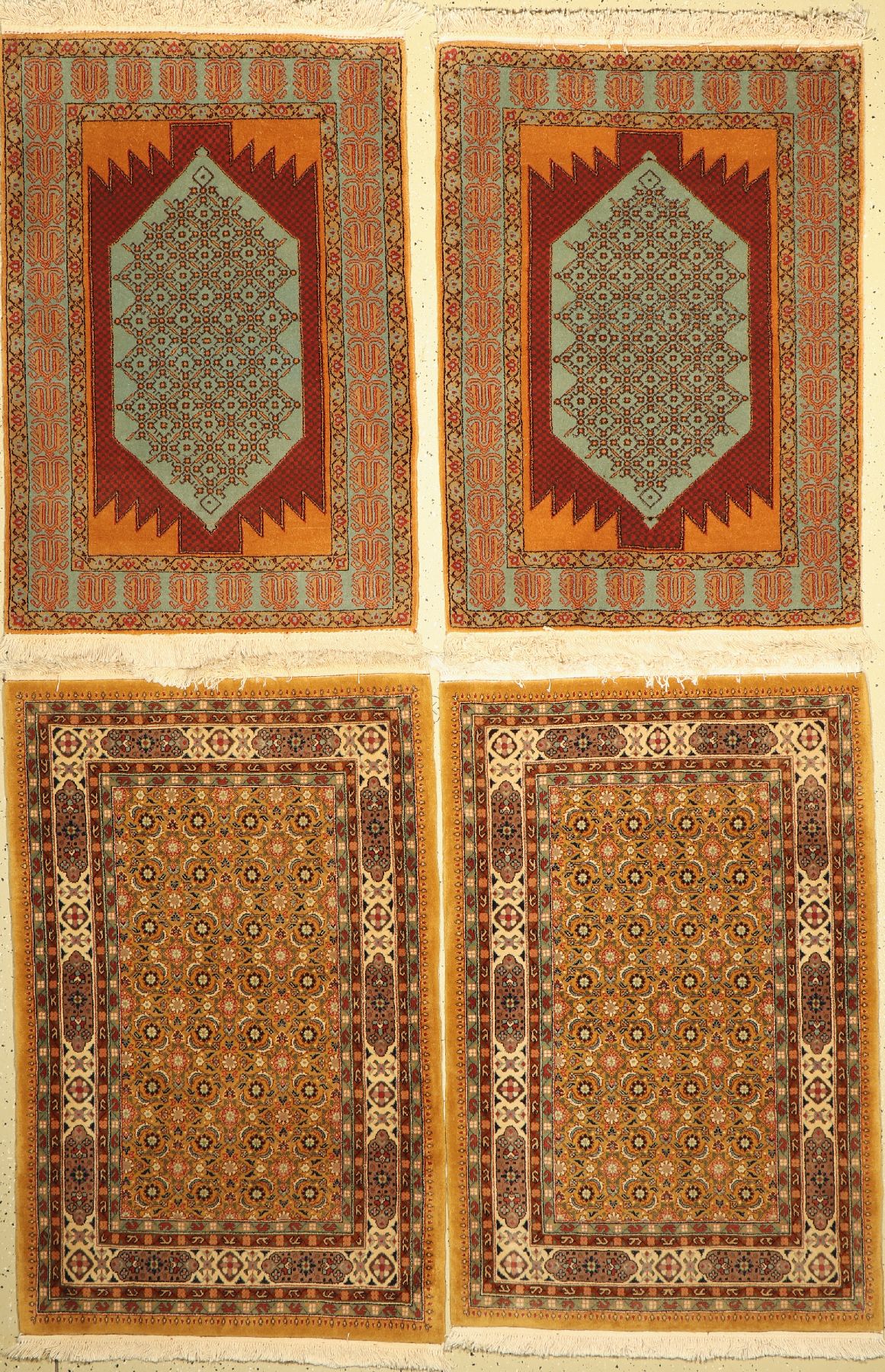4 Lots Albanischer Teppiche, ca. 40 Jahre, Wolle auf Baumwolle, ca. 125 x 85 cm, EHZ: 2