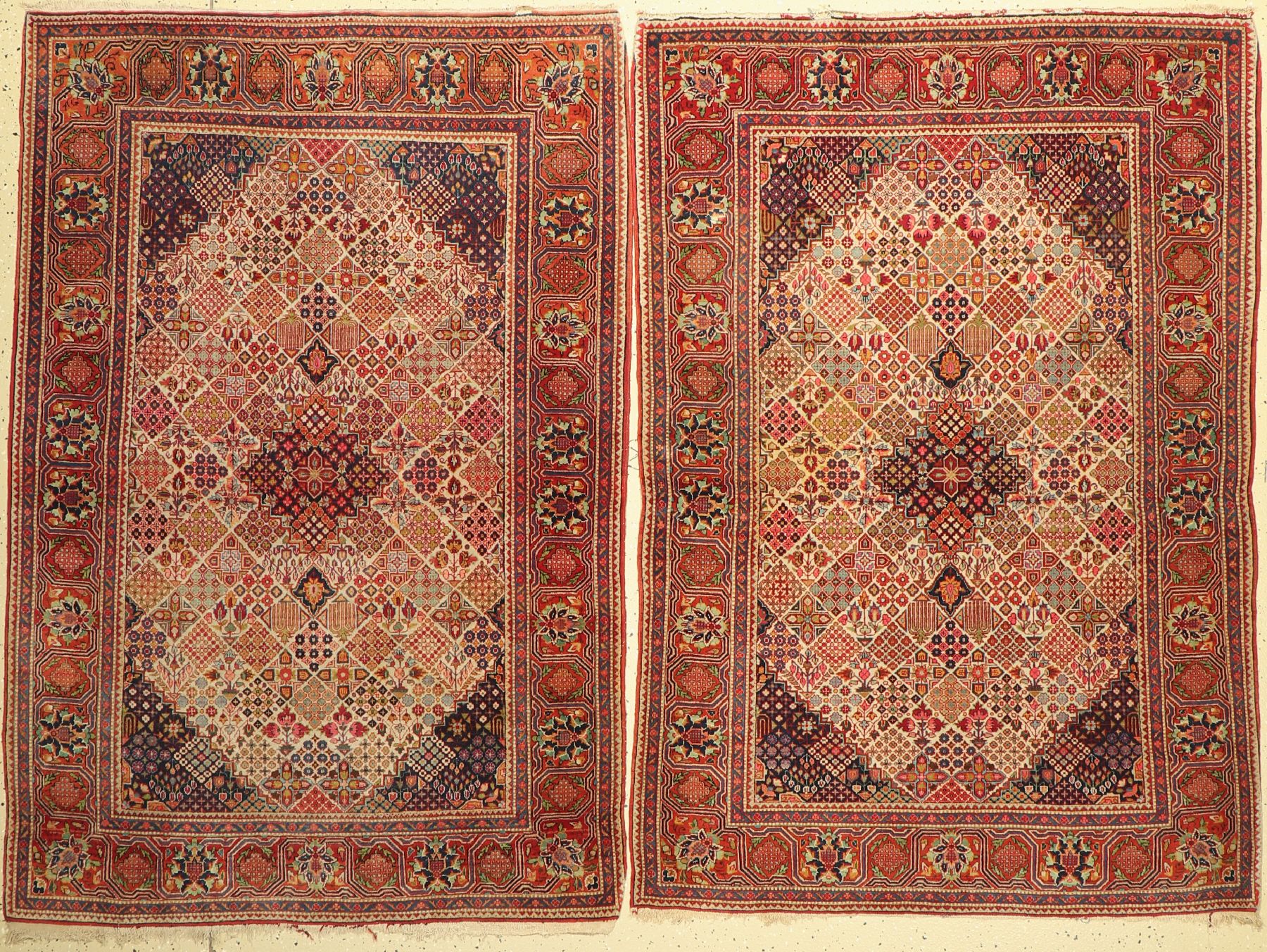 Ein Paar Keschan , Persien, Wolle auf Baumwolle, ca. 155 x 110 cm, EHZ: 3-4