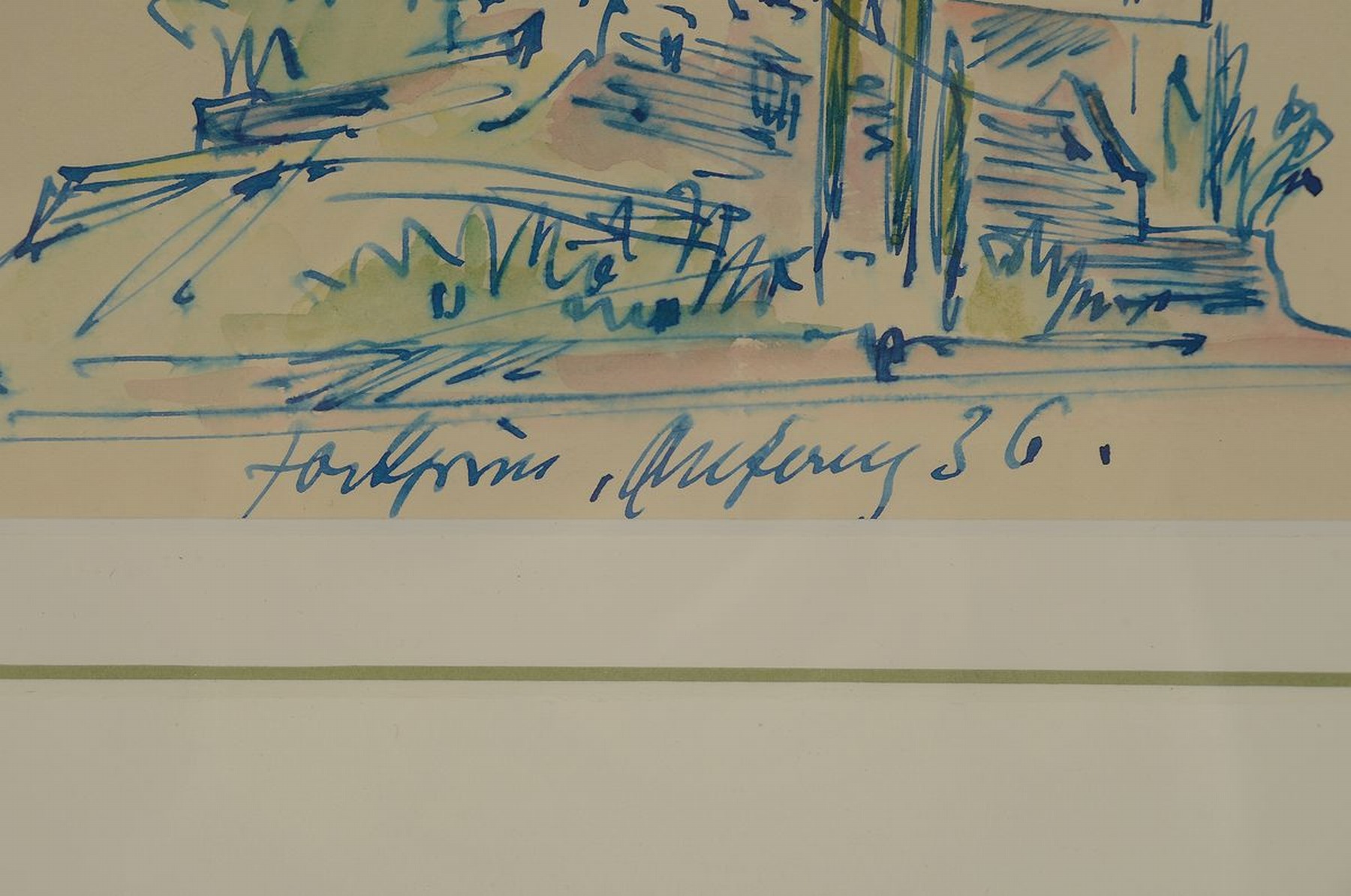 Detail b: Albert Haueisen, 1872 Stuttgart-1954 Kandel, Studium an der Akademie Karlsruhe, später selbst dort Professor und Direktor, hier 2 Arbeiten: ...