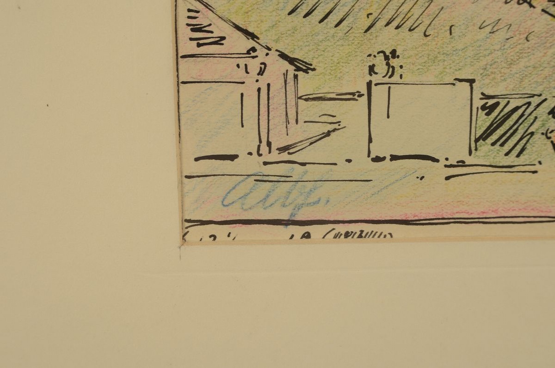 Detail c: Albert Haueisen, 1872 Stuttgart-1954 Kandel, Studium an der Akademie Karlsruhe, später selbst dort Professor und Direktor, hier 2 Arbeiten: ...