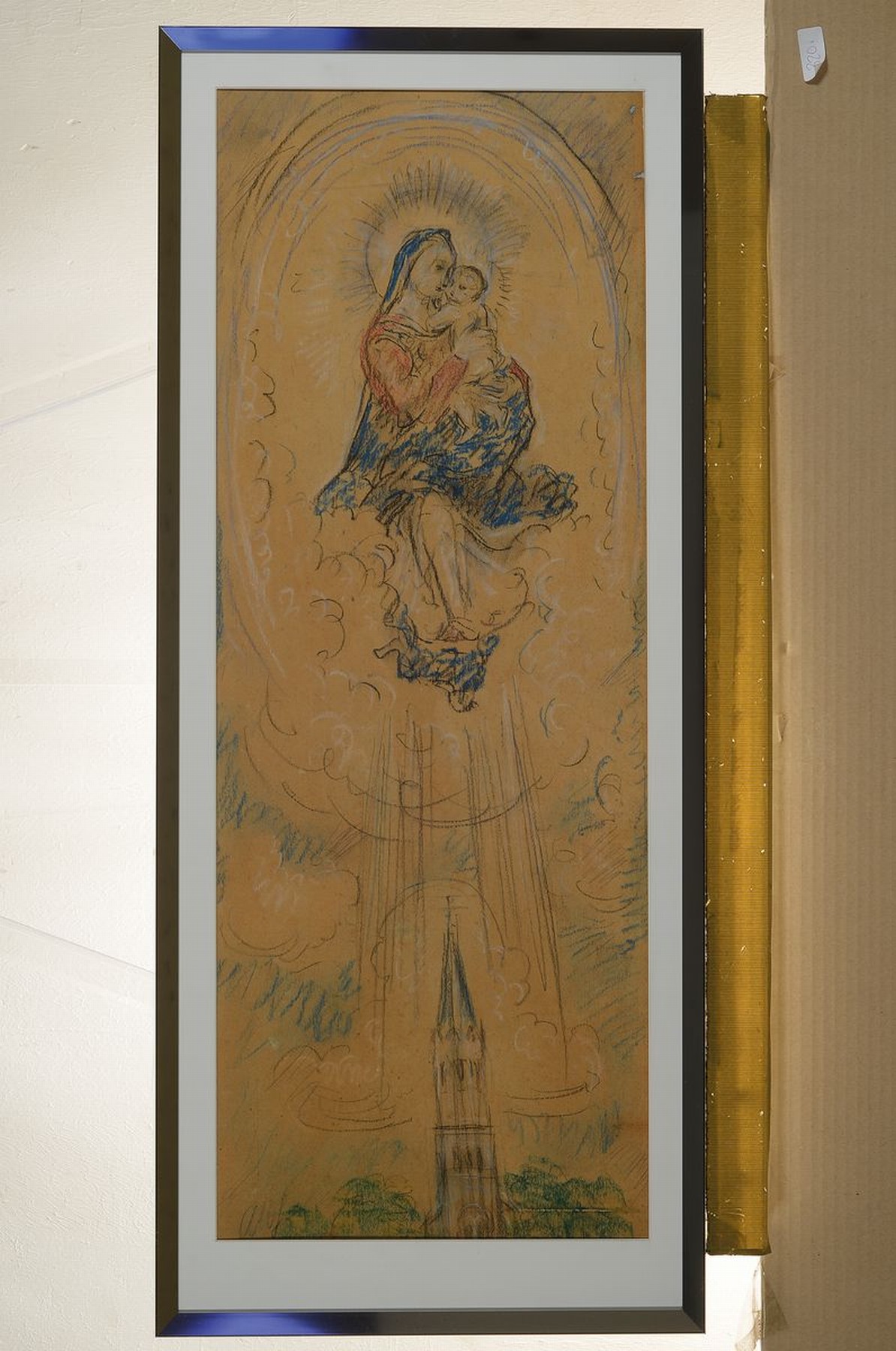 Detail k: Albert Haueisen, 1872 Stuttgart-1954 Kandel, Studium an der Akademie Karlsruhe, später selbst dort Professor und Direktor, hier: Jockgrimer St. ...