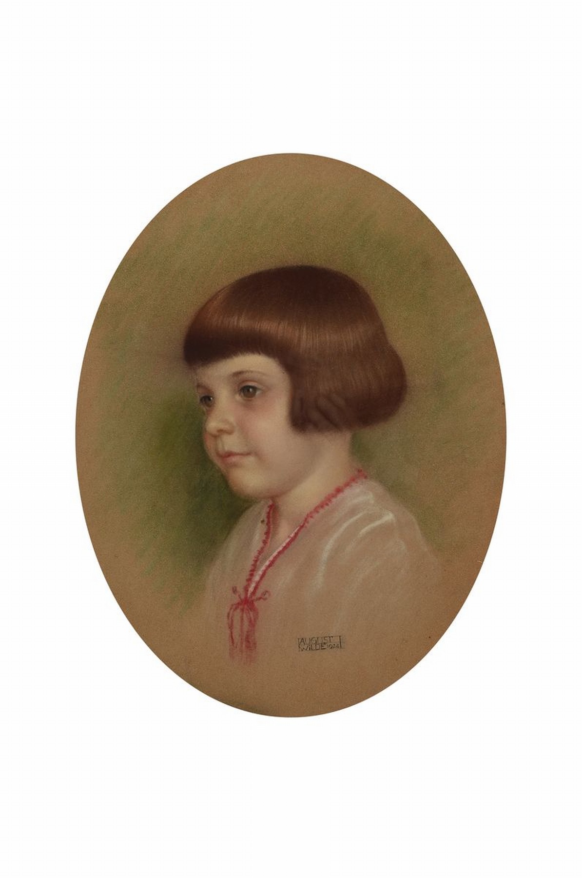 August Wilde, 1881 Ludwigshafen-1950 Bad Dürkheim, Studium an der Akademie München bei Herterich und Franz von Stuck, hier: Mädchenporträt, ...