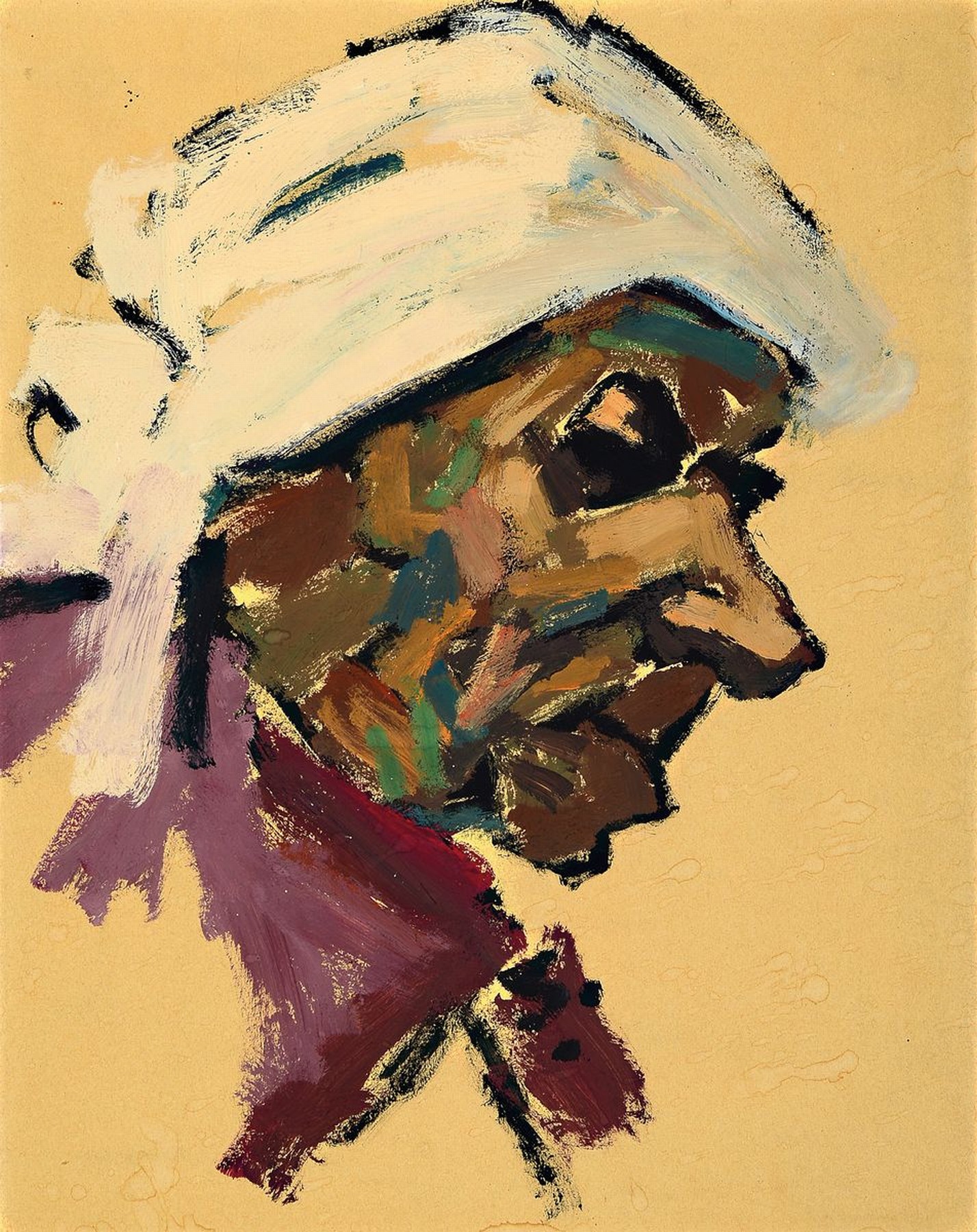 Detail b: Arrigo Wittler, 1918-1979, 3 Arbeiten: Selbstporträt 1945, Öl/Malkarton, re. u. sign., ca. 36x27cm, R. ca. 46x37cm; Alte Berberfrau, Öl/Malkarton, ...