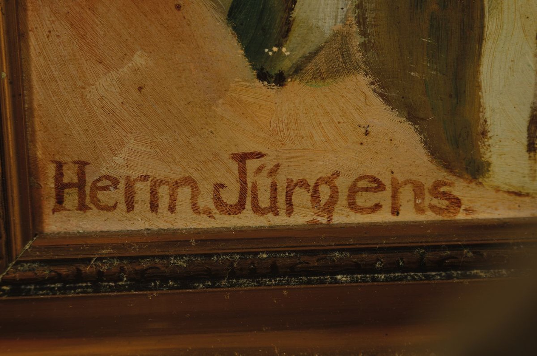 Detail a: Hermann Jürgens, 1914 Heidelberg-1967 Godramstein, Maler, Grafiker und Glasmaler, Studium an den Akademien Karlsruhe und München, hier: Stillleben ...