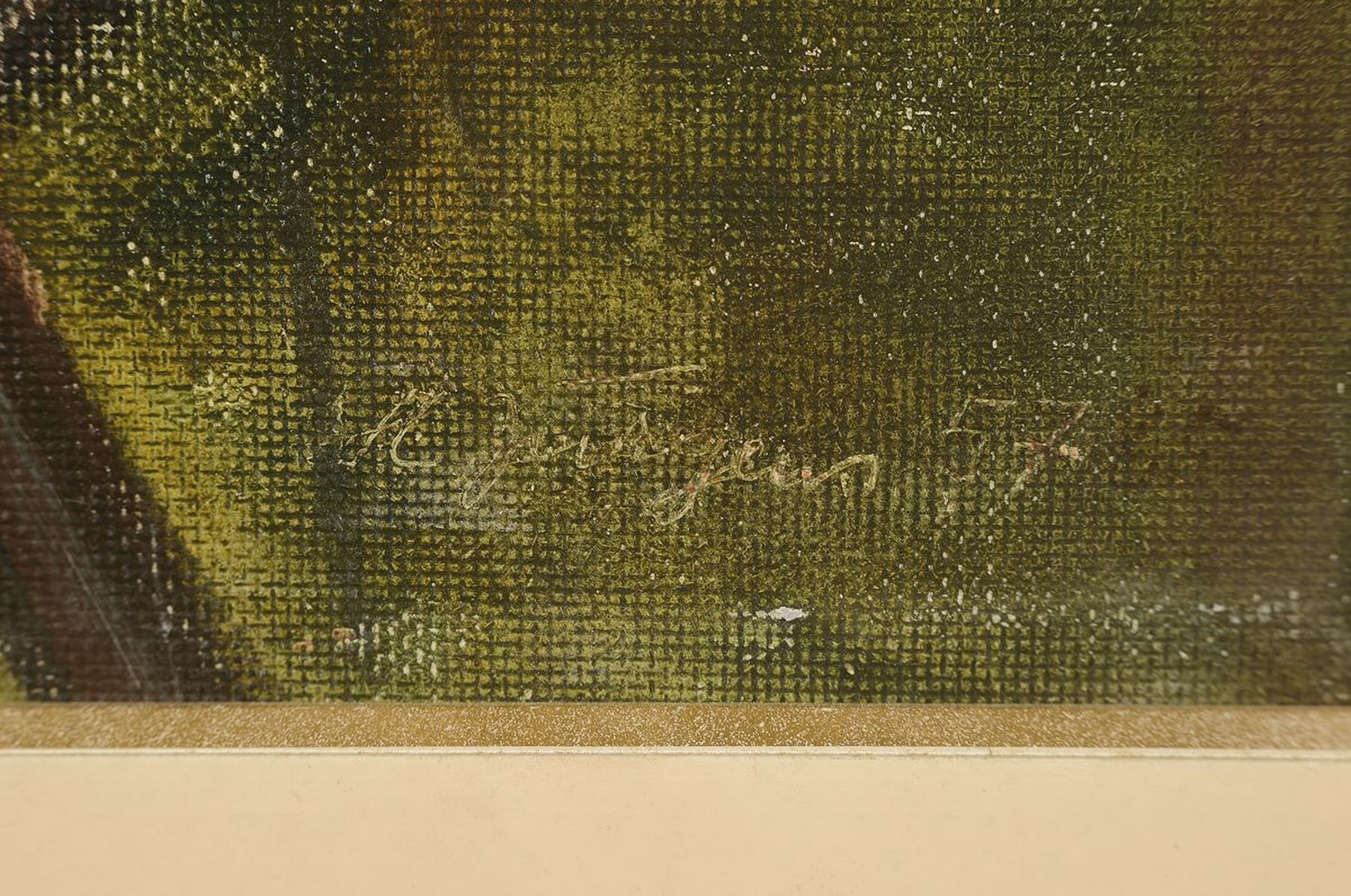 Detail a: Hermann Jürgens, 1914 Heidelberg-1967 Godramstein, Maler, Grafiker und Glasmaler, Studium an den Akademien Karlsruhe und München, hier: Porträt ...