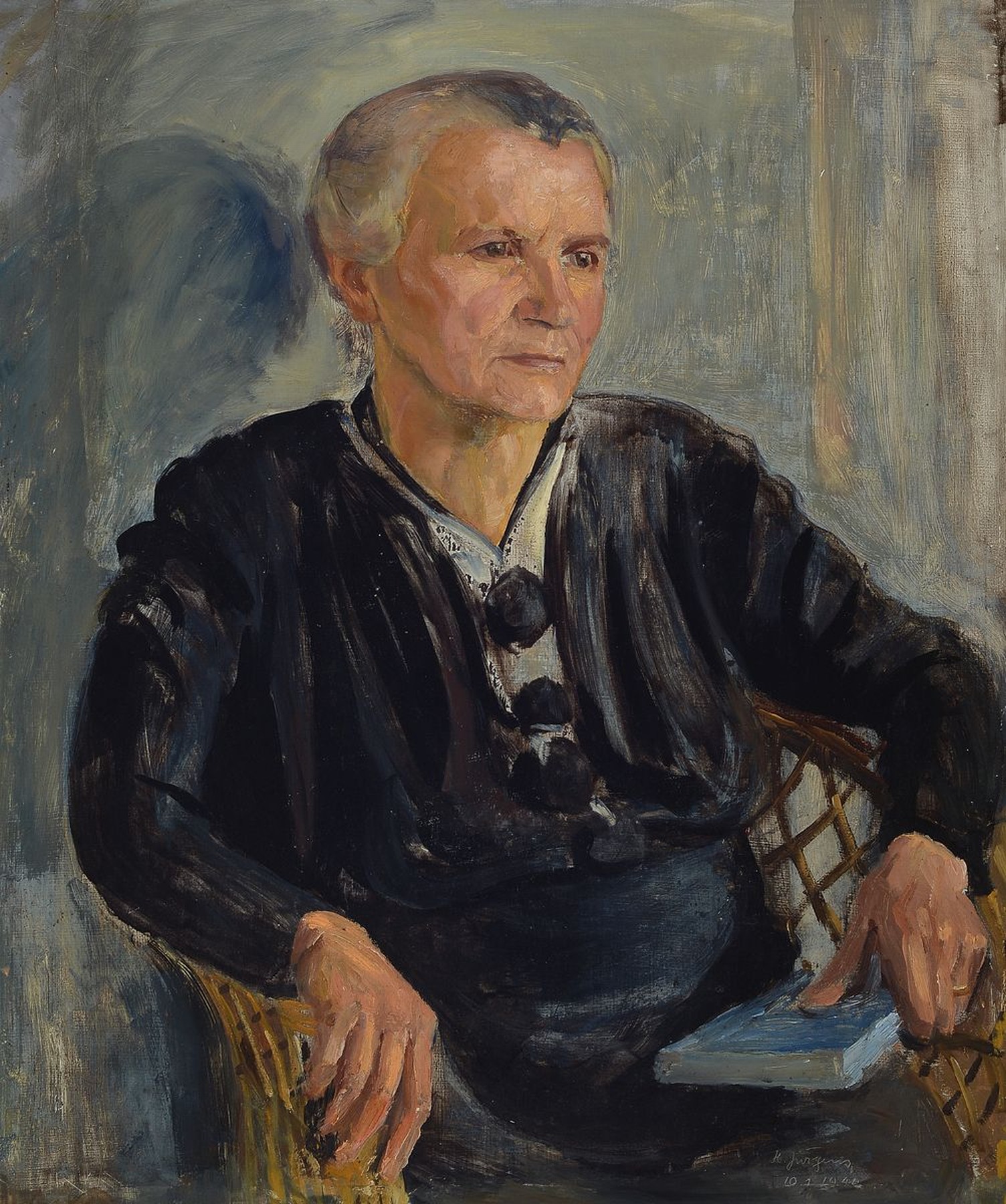 Hermann Jürgens, 1914 Heidelberg-1967 Godramstein, Maler, Grafiker und Glasmaler, Studium an den Akademien Karlsruhe und München, hier: Porträt ...