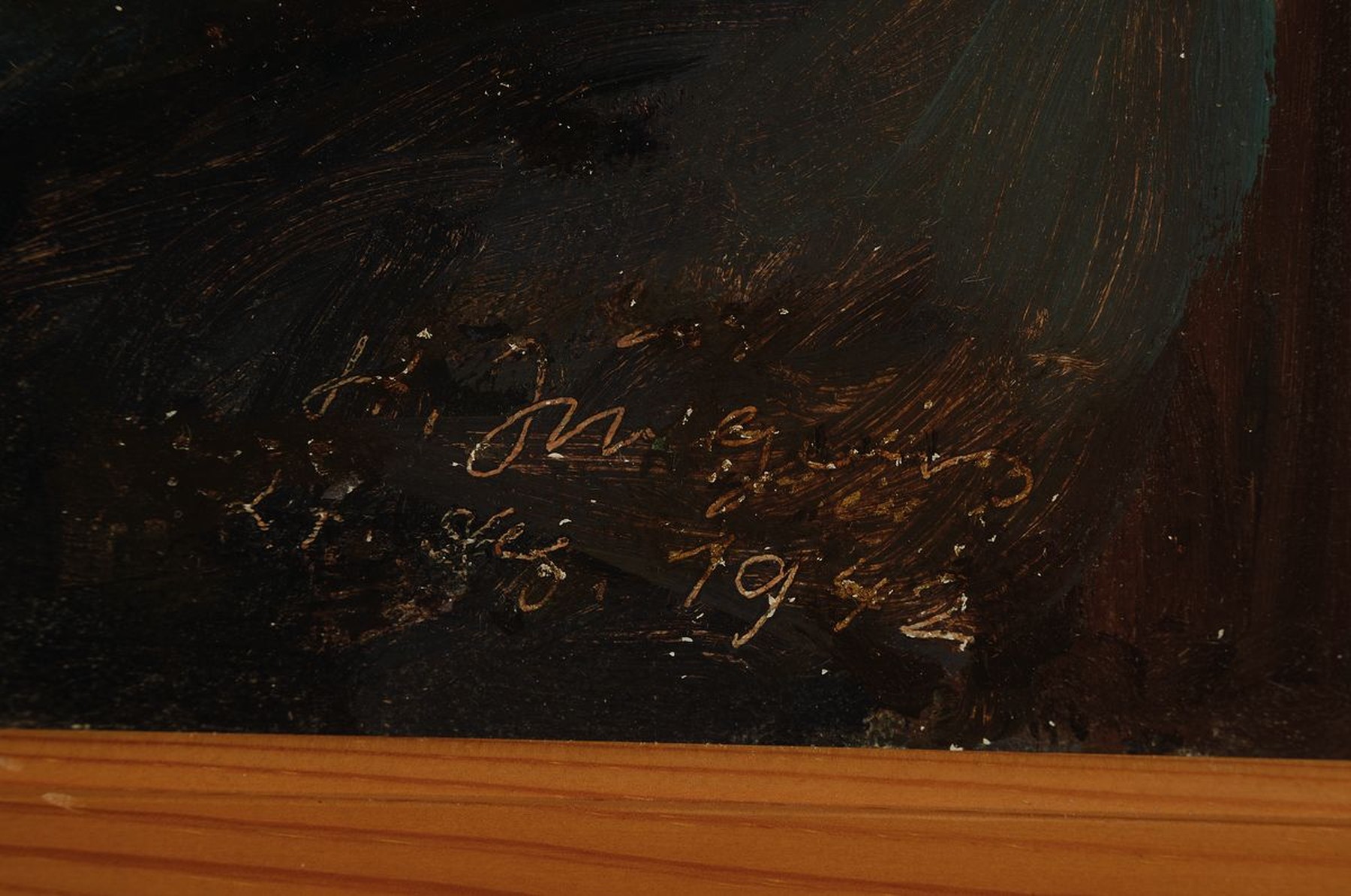 Detail a: Hermann Jürgens, 1914 Heidelberg-1967 Godramstein, Maler, Grafiker und Glasmaler, Studium an den Akademien Karlsruhe und München, hier: Porträt ...