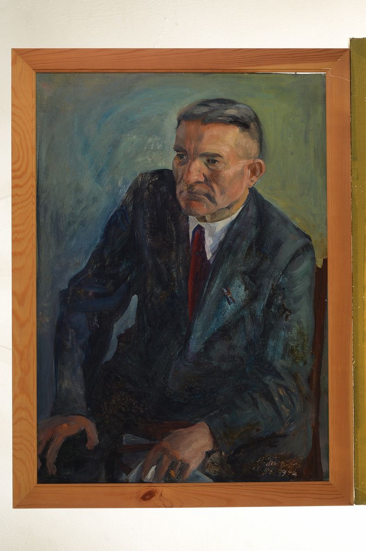 Detail k: Hermann Jürgens, 1914 Heidelberg-1967 Godramstein, Maler, Grafiker und Glasmaler, Studium an den Akademien Karlsruhe und München, hier: Porträt ...