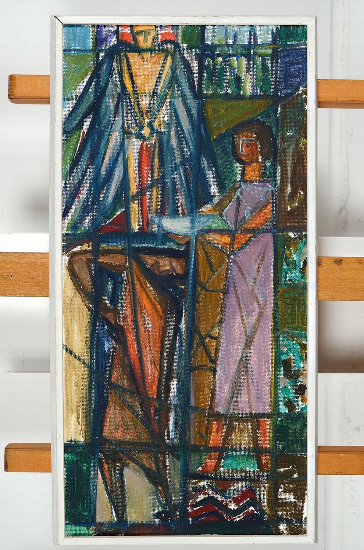 Detail k: Hermann Jürgens, 1914 Heidelberg-1967 Godramstein, Maler, Grafiker und Glasmaler, Studium an den Akademien Karlsruhe und München, hier: Entwurf zu ...