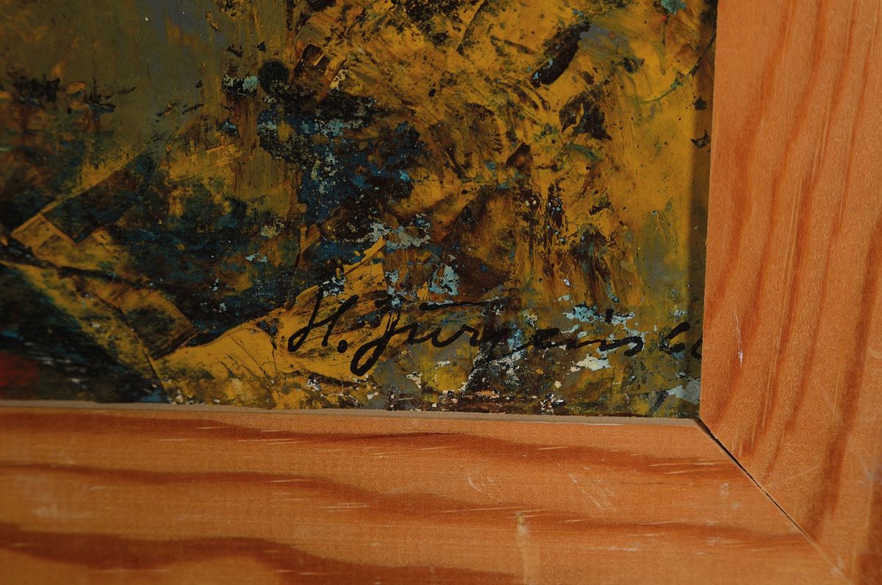 Detail a: Hermann Jürgens, 1914 Heidelberg-1967 Godramstein, Maler, Grafiker und Glasmaler, Studium an den Akademien Karlsruhe und München, hier: Terramare, ...