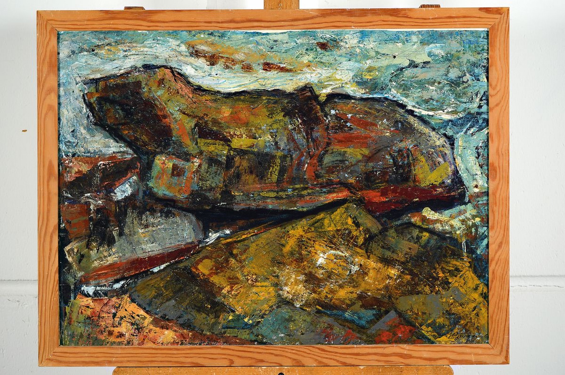 Detail k: Hermann Jürgens, 1914 Heidelberg-1967 Godramstein, Maler, Grafiker und Glasmaler, Studium an den Akademien Karlsruhe und München, hier: Terramare, ...