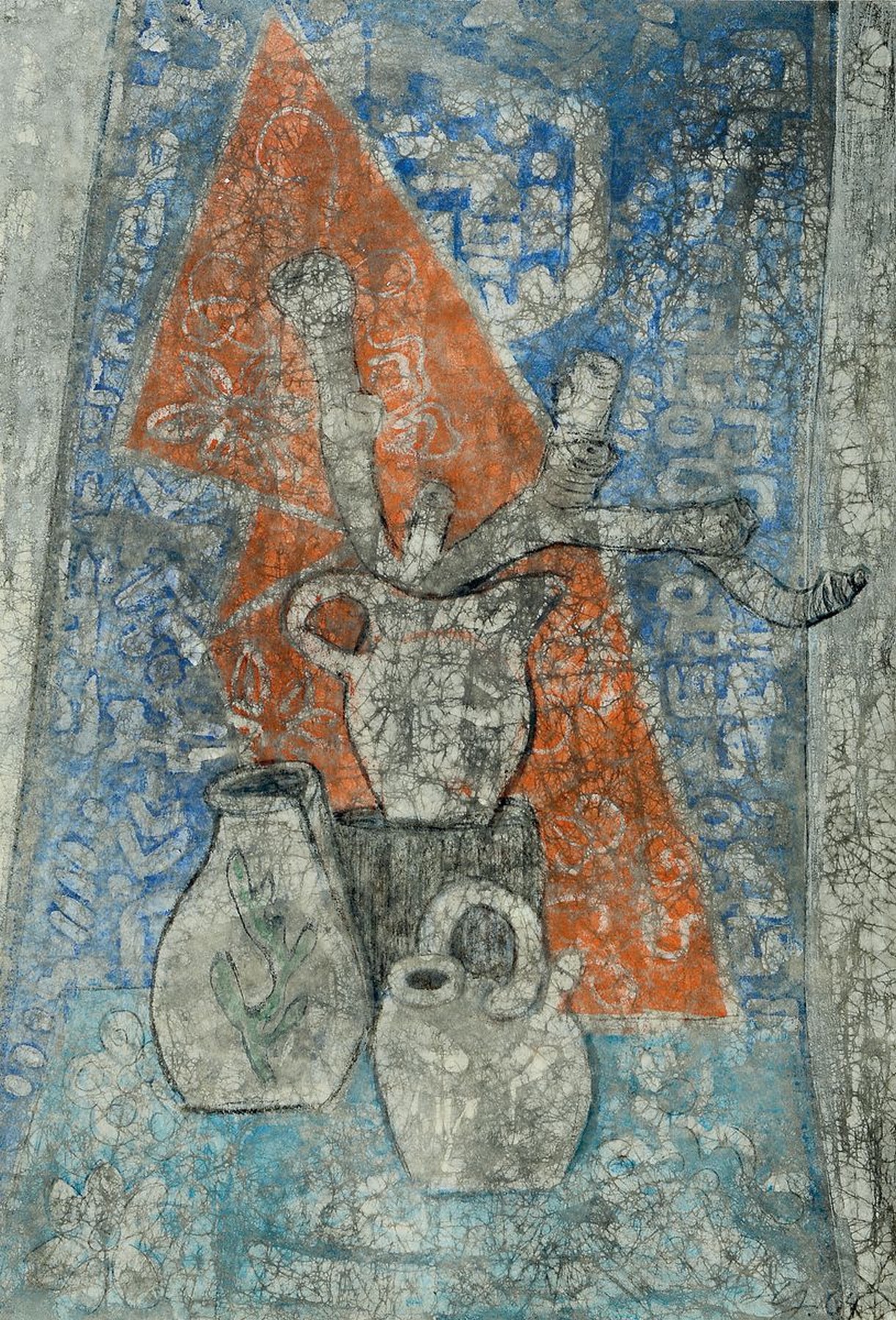 Hermann Jürgens, 1914 Heidelberg-1967 Godramstein, Maler, Grafiker und Glasmaler, Studium an den Akademien Karlsruhe und München, hier: Abstrakte ...