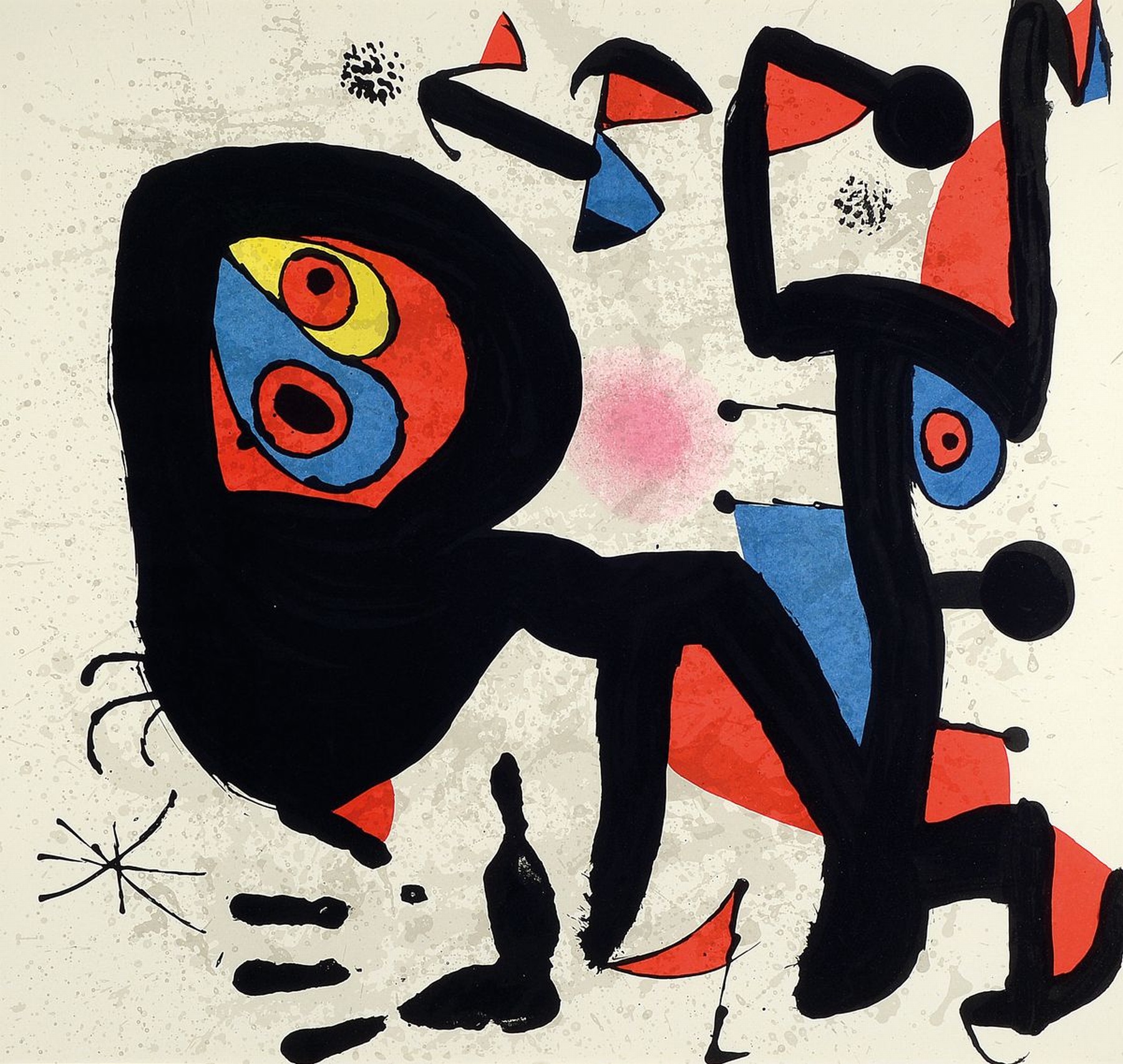 Joan Miro, 1893-1983, Droit de l'homme, Farblithographie von 1974, ca. 55x52cm, PP, u.Gl., R. ca. 79x73cm