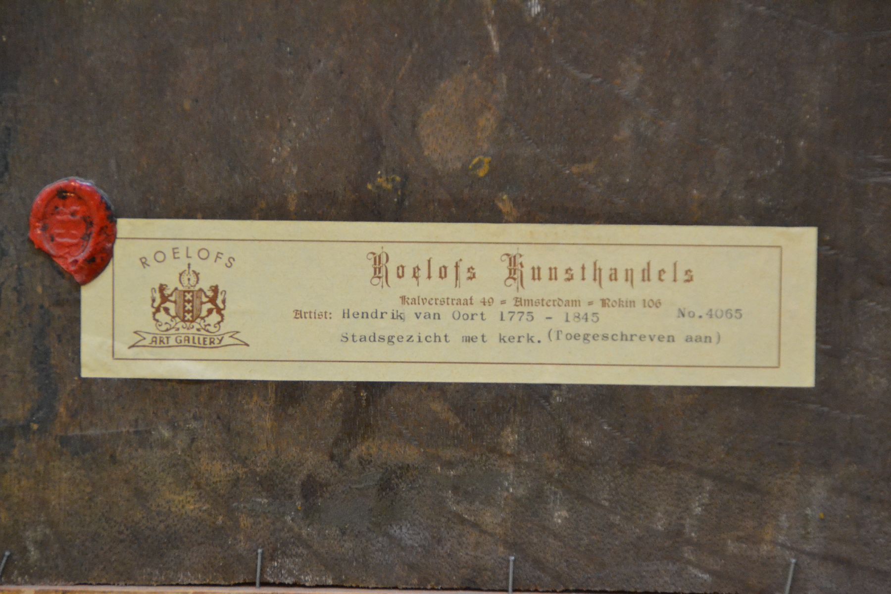 Detail d: Umkreis: Hendrik van Oort (1775-1847), winterliche Stadtansicht Groningens mit Blick auf die Martinikerk, Öl/Holzplatte, l. rest., unsigniert, ...