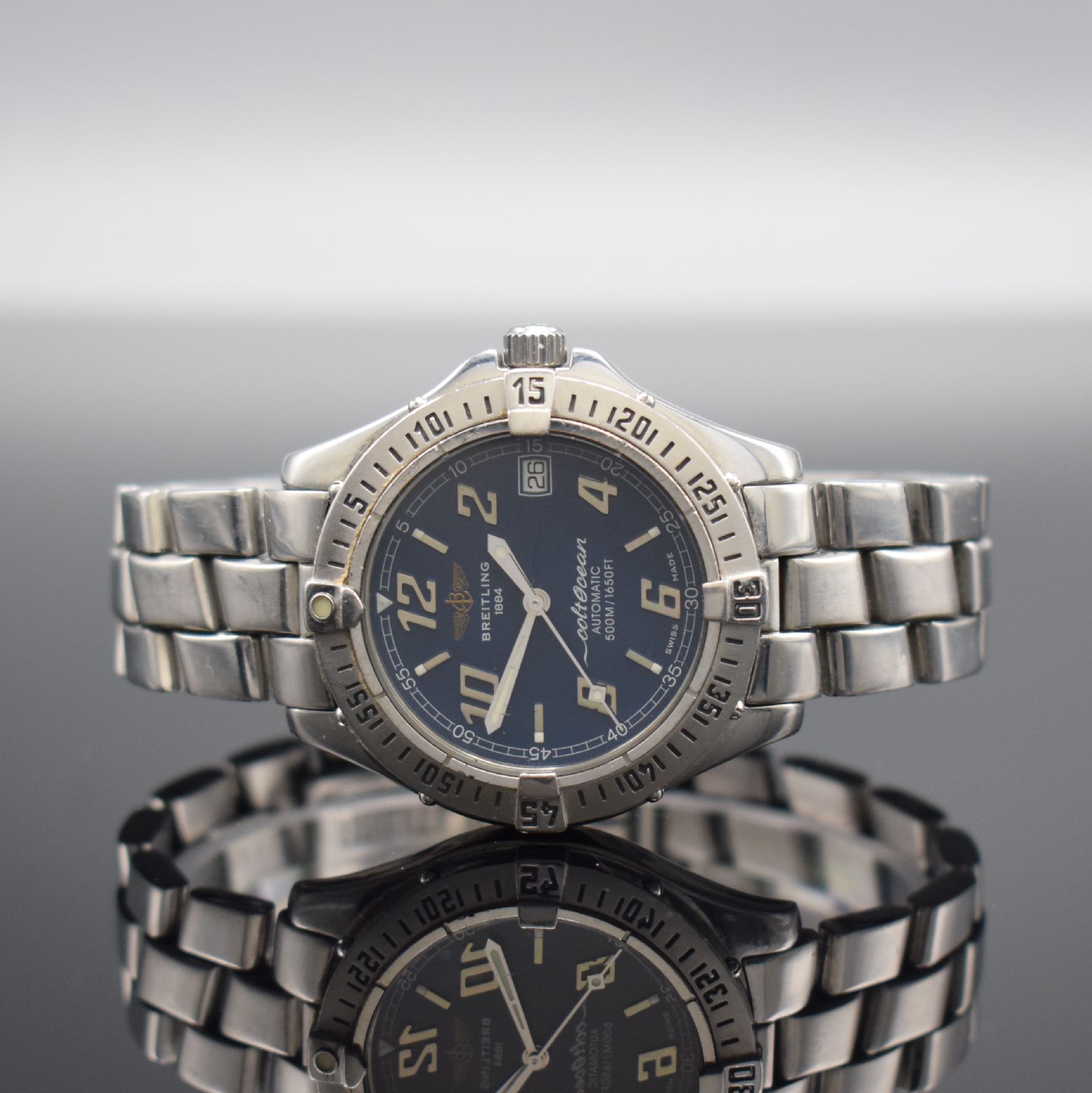 BREITLING Colt Ocean Herrenarmbanduhr in Stahl Schweiz verk. lt. beil. Pap. 12/1999, Automatik, Ref. A17050, verschr. Boden & Krone, orig. ...