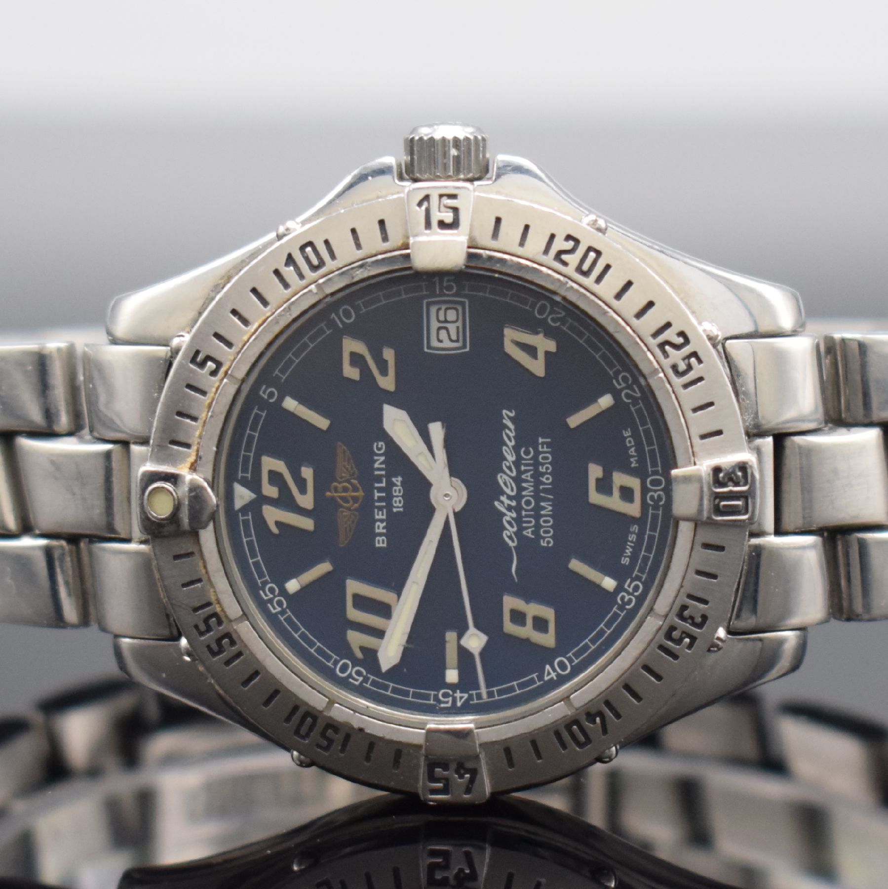 Detail a: BREITLING Colt Ocean Herrenarmbanduhr in Stahl Schweiz verk. lt. beil. Pap. 12/1999, Automatik, Ref. A17050, verschr. Boden & Krone, orig. ...