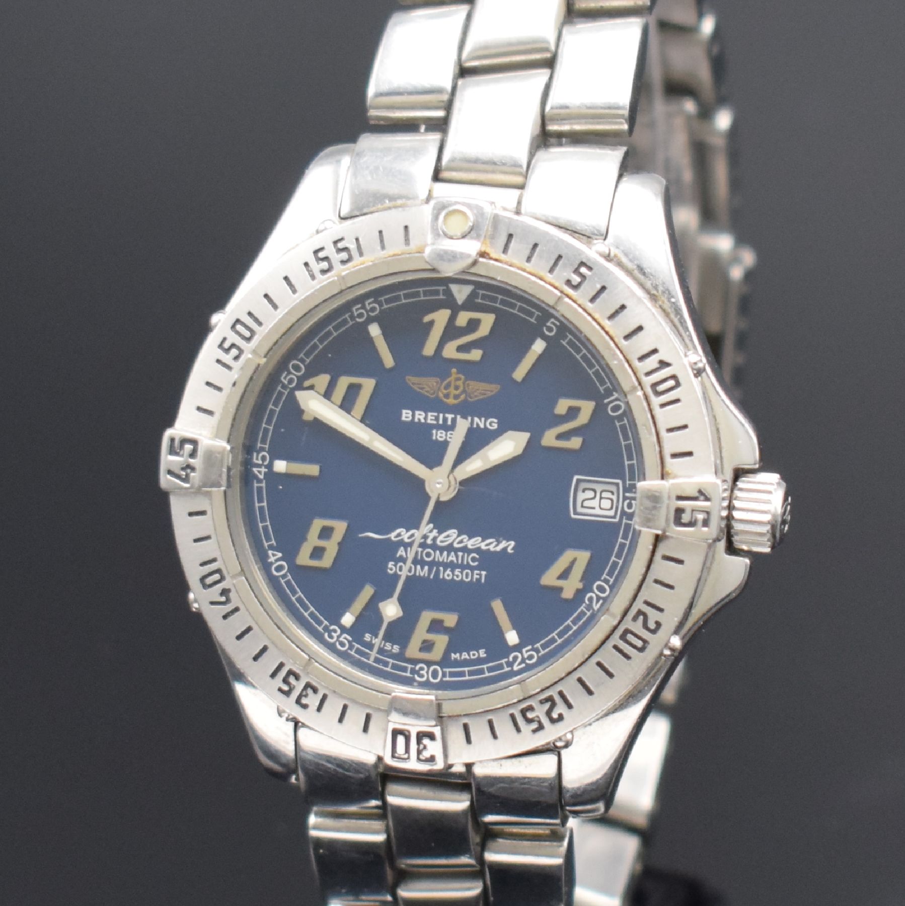 Detail c: BREITLING Colt Ocean Herrenarmbanduhr in Stahl Schweiz verk. lt. beil. Pap. 12/1999, Automatik, Ref. A17050, verschr. Boden & Krone, orig. ...