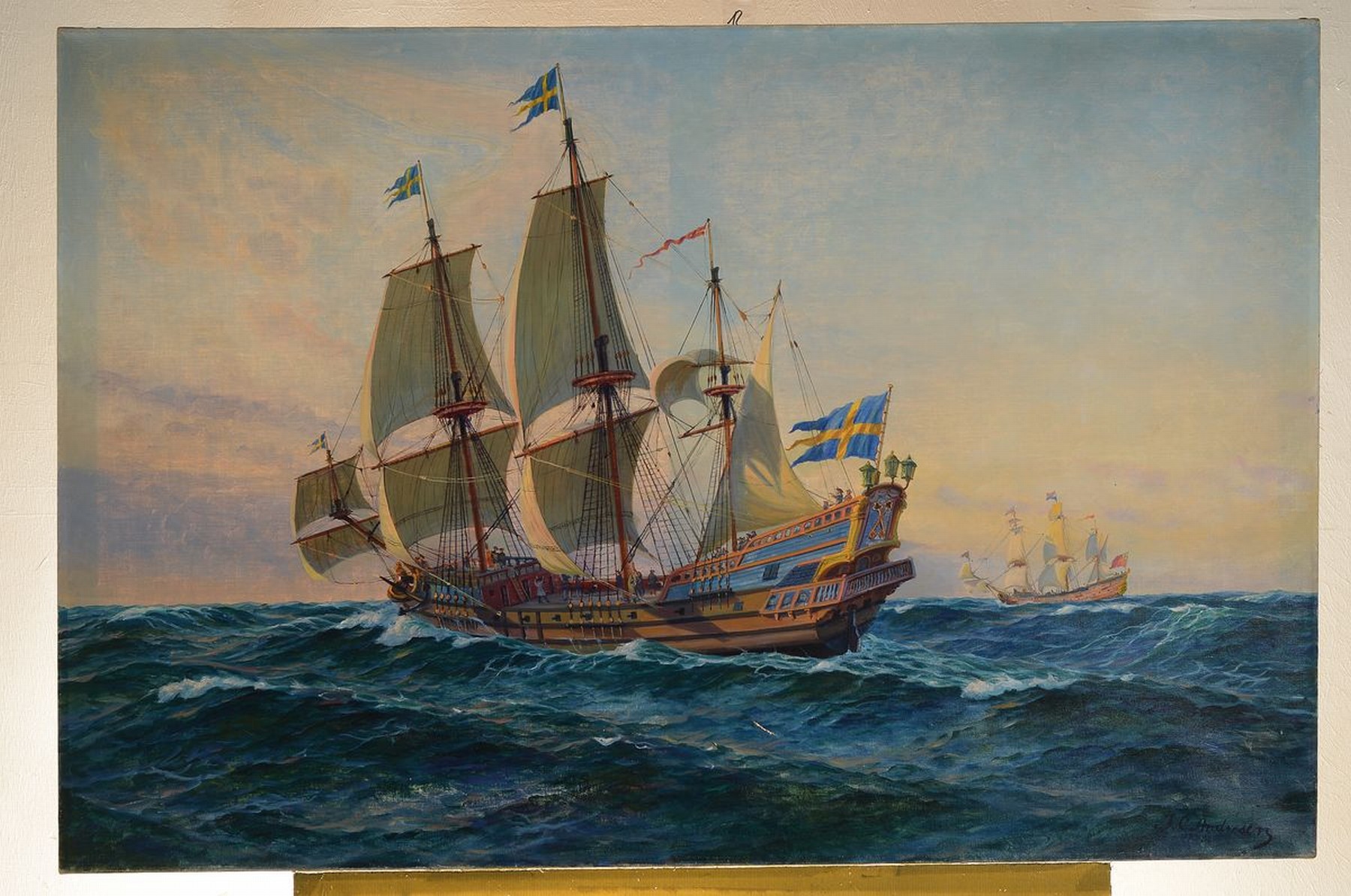 Detail k: Jens Christian Andresen, 1865 Bogense/Schweden - 1949 Göteborg, Studium an der Technischen Schule in Kopenhagen, Schüler des Theatermalers Carl ...