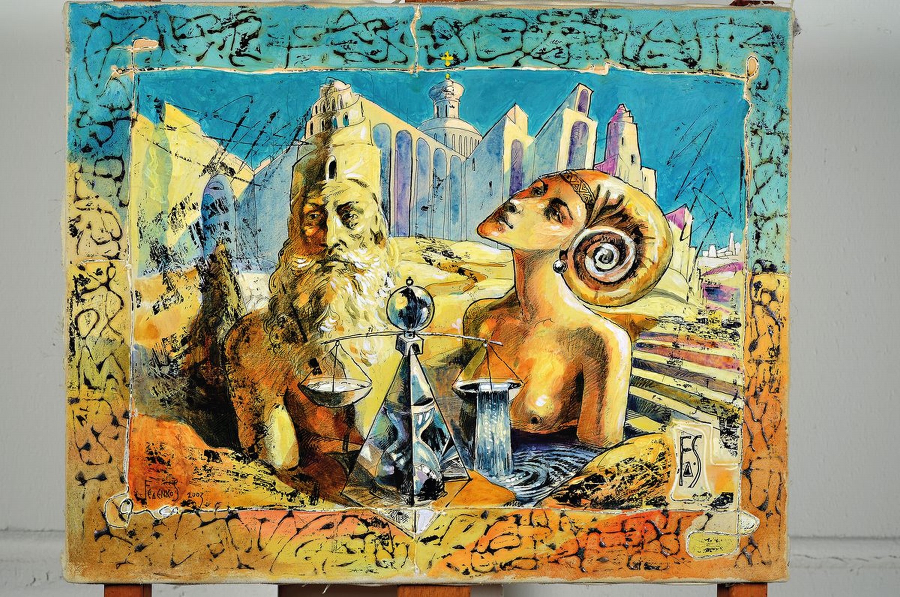 Detail k: Sergej Fedenko, geb. 1962 Dnipro (Ukraine), Studium Kunsthochschule, Mitglied der russischen Künstlerunion, seit 1995 Bühnenbilder im Mariinski ...