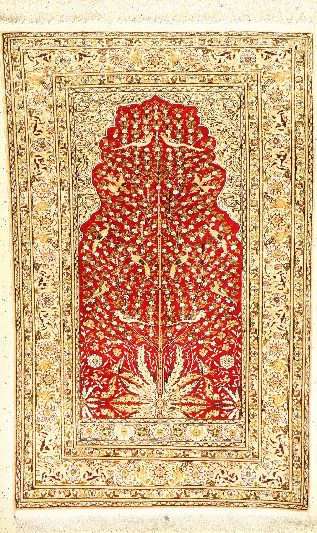 Kayseri Seide fein, Türkei, um 1960, reine Naturseide, ca. 145 x 92 cm, EHZ: 2