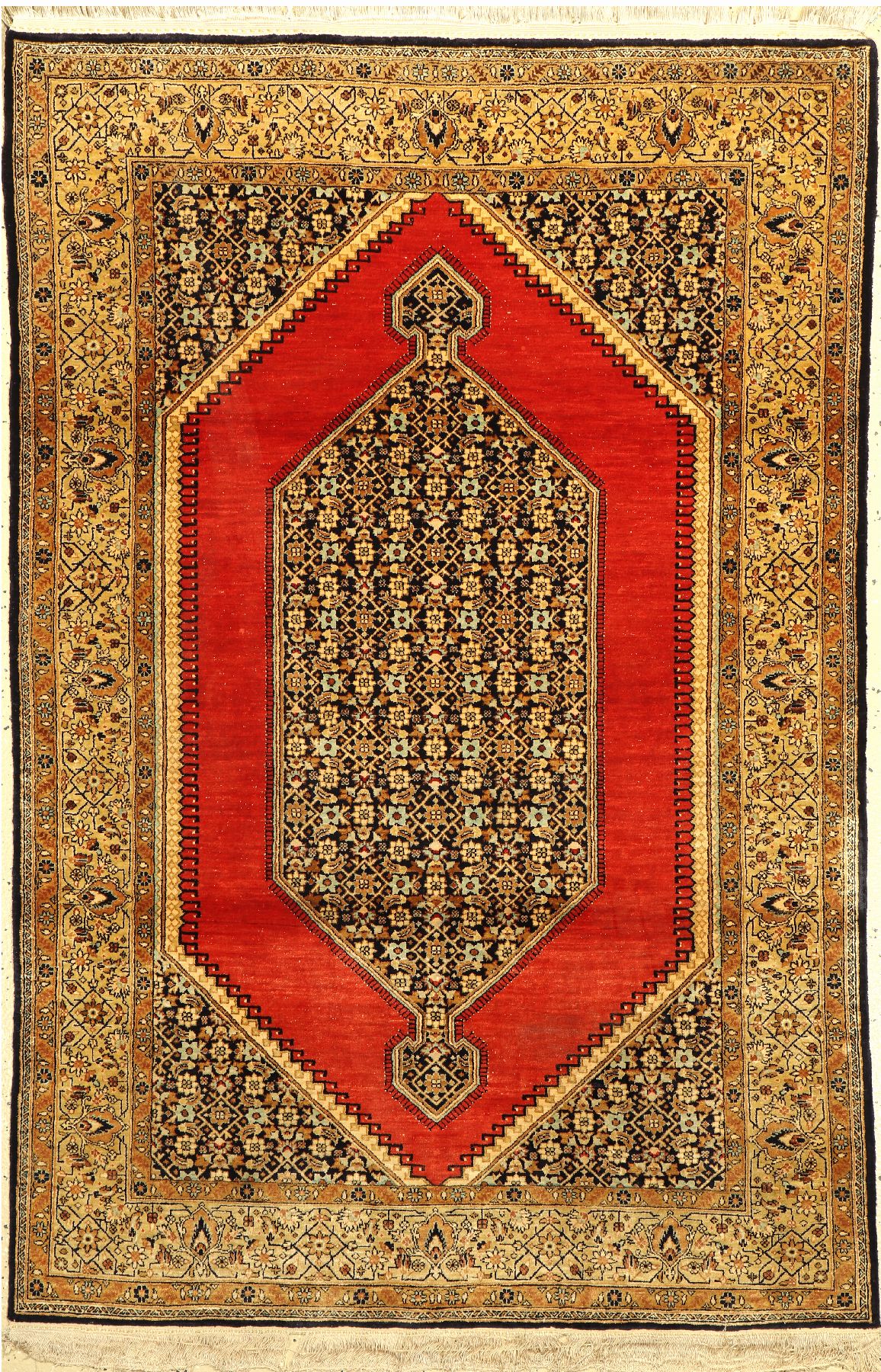 Ghom Seide, Persien, um 1950, reine Naturseide, ca. 160 x 107 cm, EHZ: 2, (kleinesFleck)