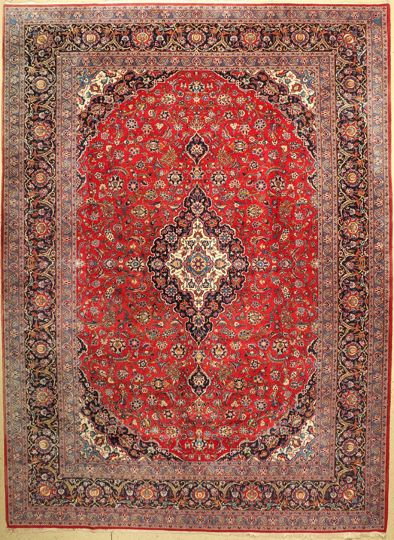Keschan, Persien, ca. 50 Jahre, Wolle auf Baumwolle, ca. 428 x 312 cm, EHZ: 2-3