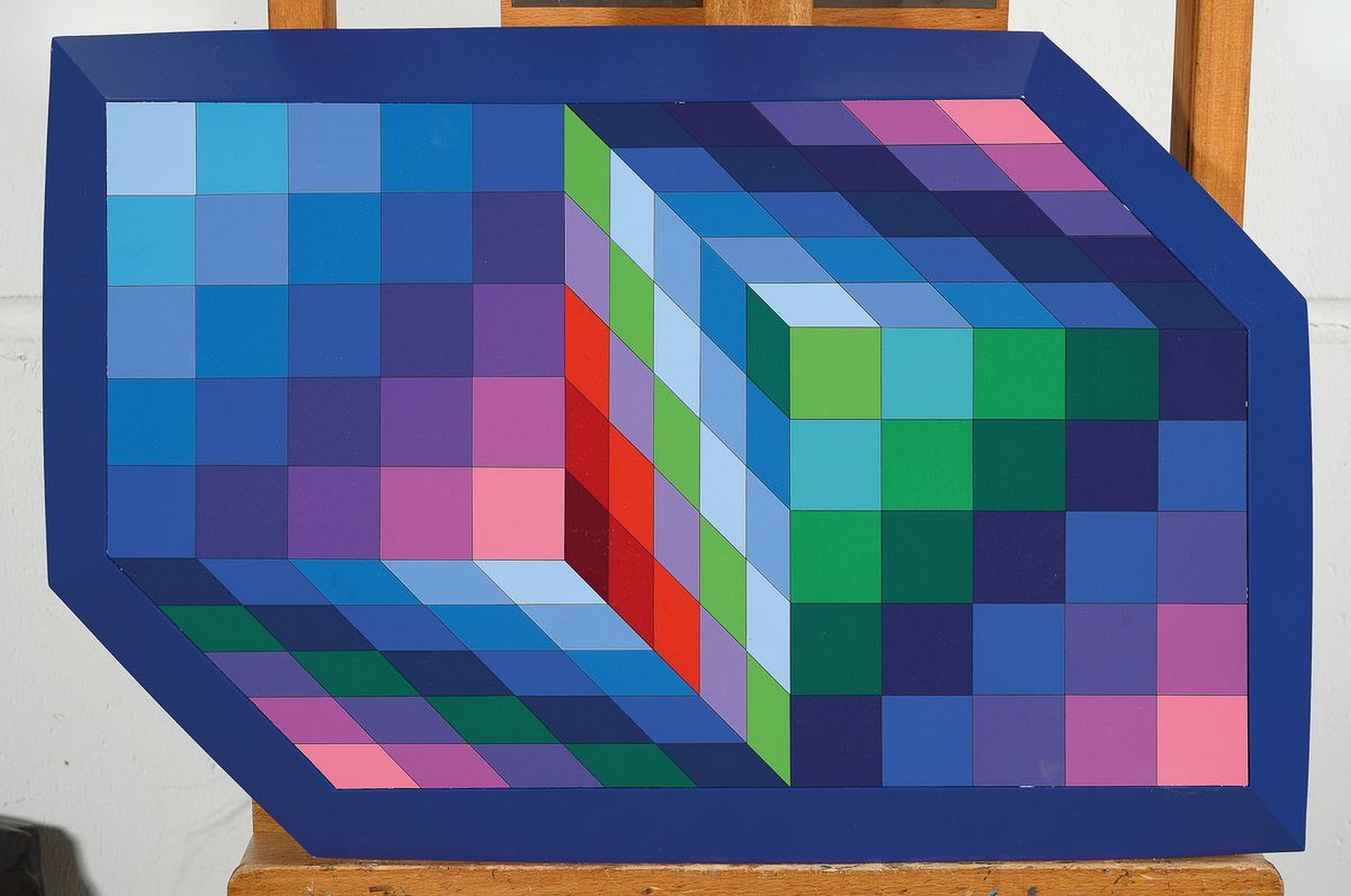 Detail k: Victor Vasarely, 1906-1997, Gestalt-Sin 1970, verso sign., dat. 98/300, ca.62x40 cm