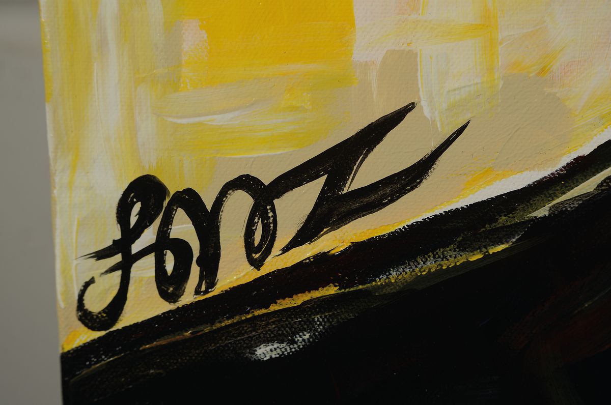 Detail a: Abbaszadeh Forouzan, geb. 1978, Studium für Kunst/Grafik in Iran, lebt seit 2016 in Hamburg, Hier: Öl/Lwd, links unten sign., ca. 100x80 cm, l. ...