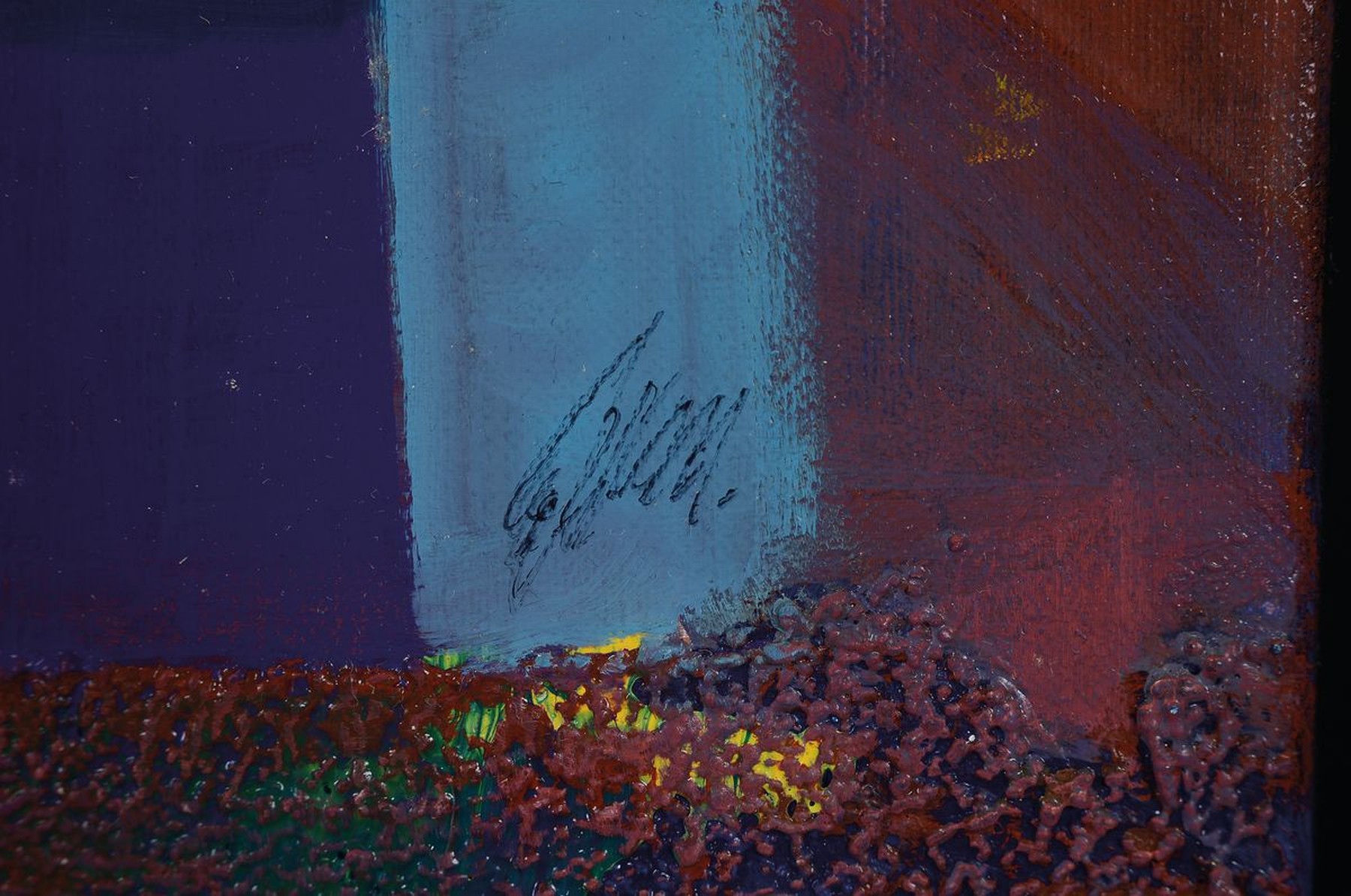 Detail a: Ernst-Georg Meierheinrich, geb. 1944, abstrakt geometrisierende Komposition, konstruktivistischer Einschlag, rechts unten signiert, Acryl/Lwd, R., ...