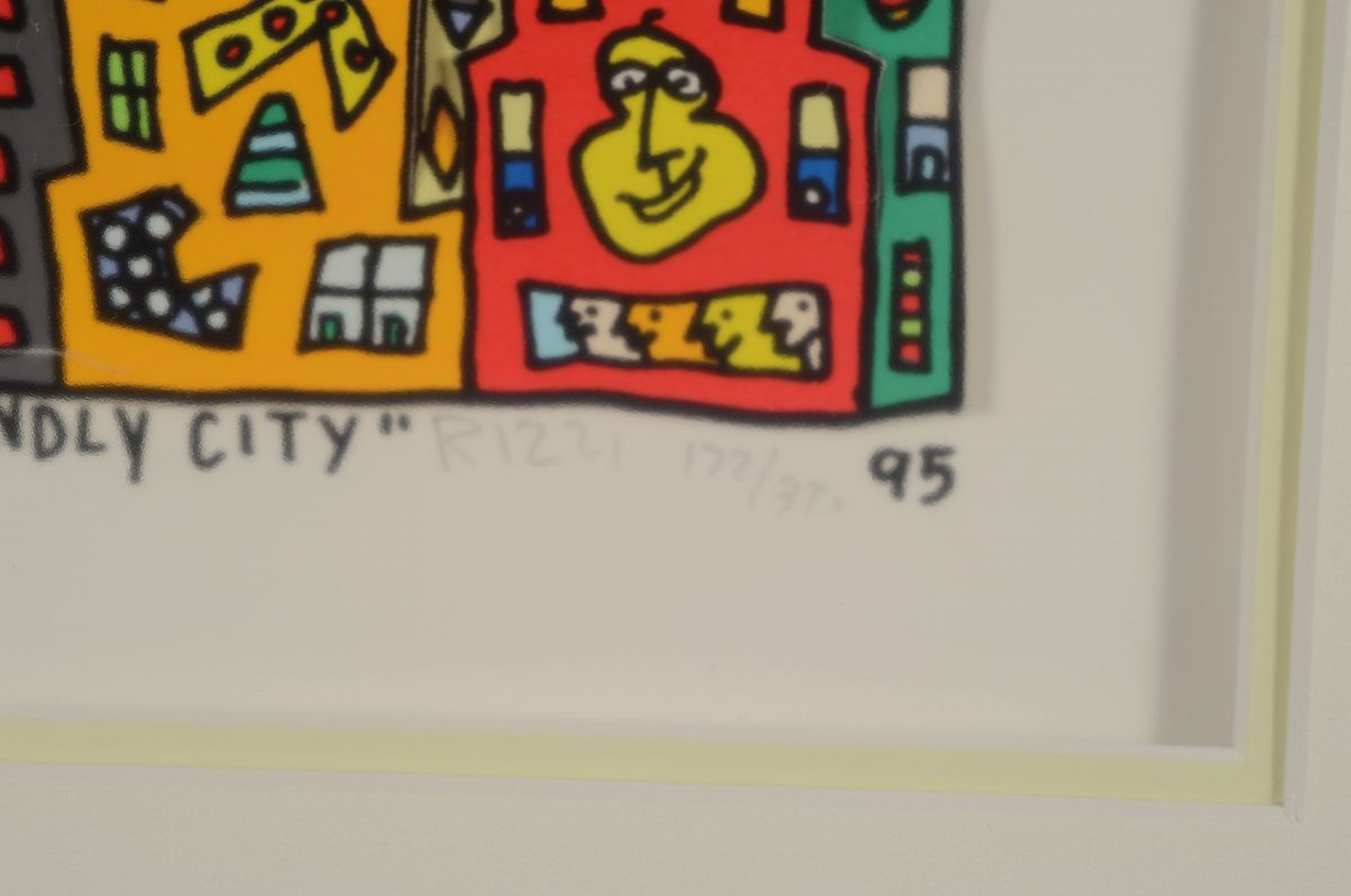 Detail a: James Rizzi, 1950 New York - 2011 ebenda, "Visit my friendly city" (1995), Karton/3D -Grafik, Ed.172/350, handsigniert, 21x15,5 cm unter ...