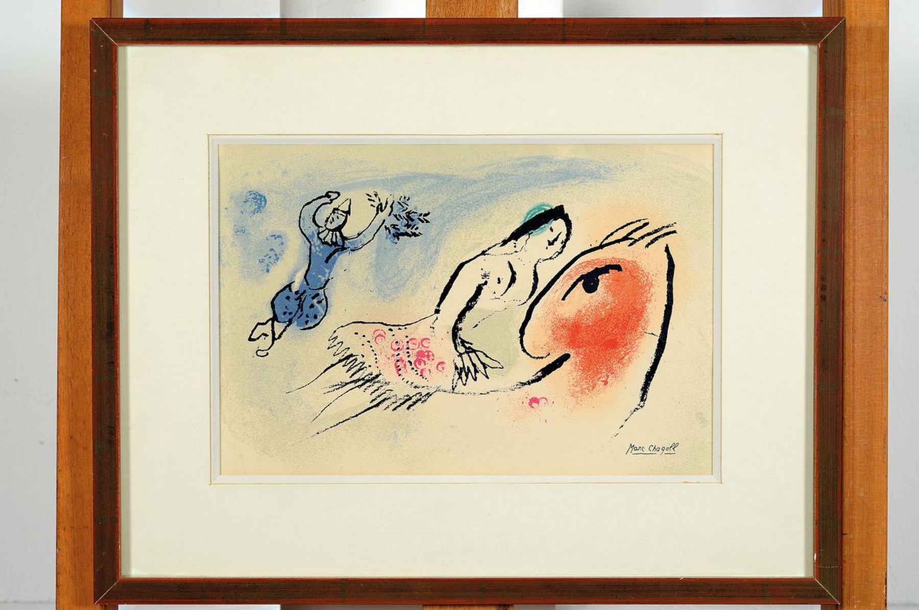 Detail k: Marc Chagall, 1887-1985, Farblithographie, im Druck signiert, ca. 18x27cm, PP, u.Gl., R. ca. 32x41cm, Glückwunschkarte für Aimé Maeght von 1960 ...
