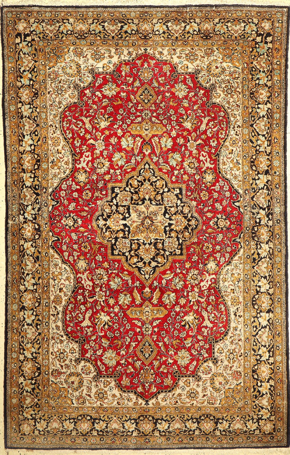 Ghom Seide, Persien, um 1960, reine Naturseide, ca. 217 x 140 cm, EHZ: 2