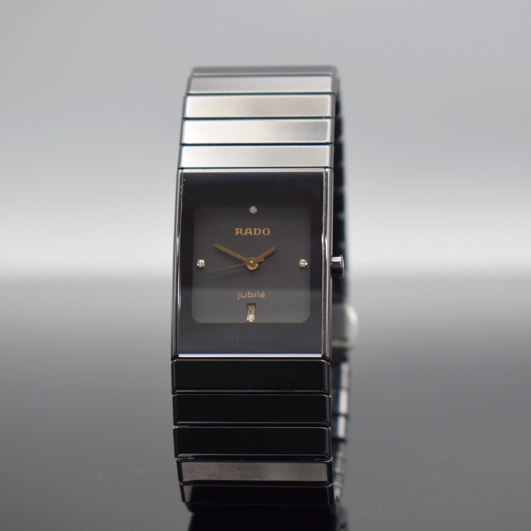 RADO Jubilé Armbanduhr Serie Diastar, Schweiz um 1998, quarz, Ref. 111.0348.3, kratzfestes Keramikgeh. inkl. Keramik- Gliederband m. dopp. ...