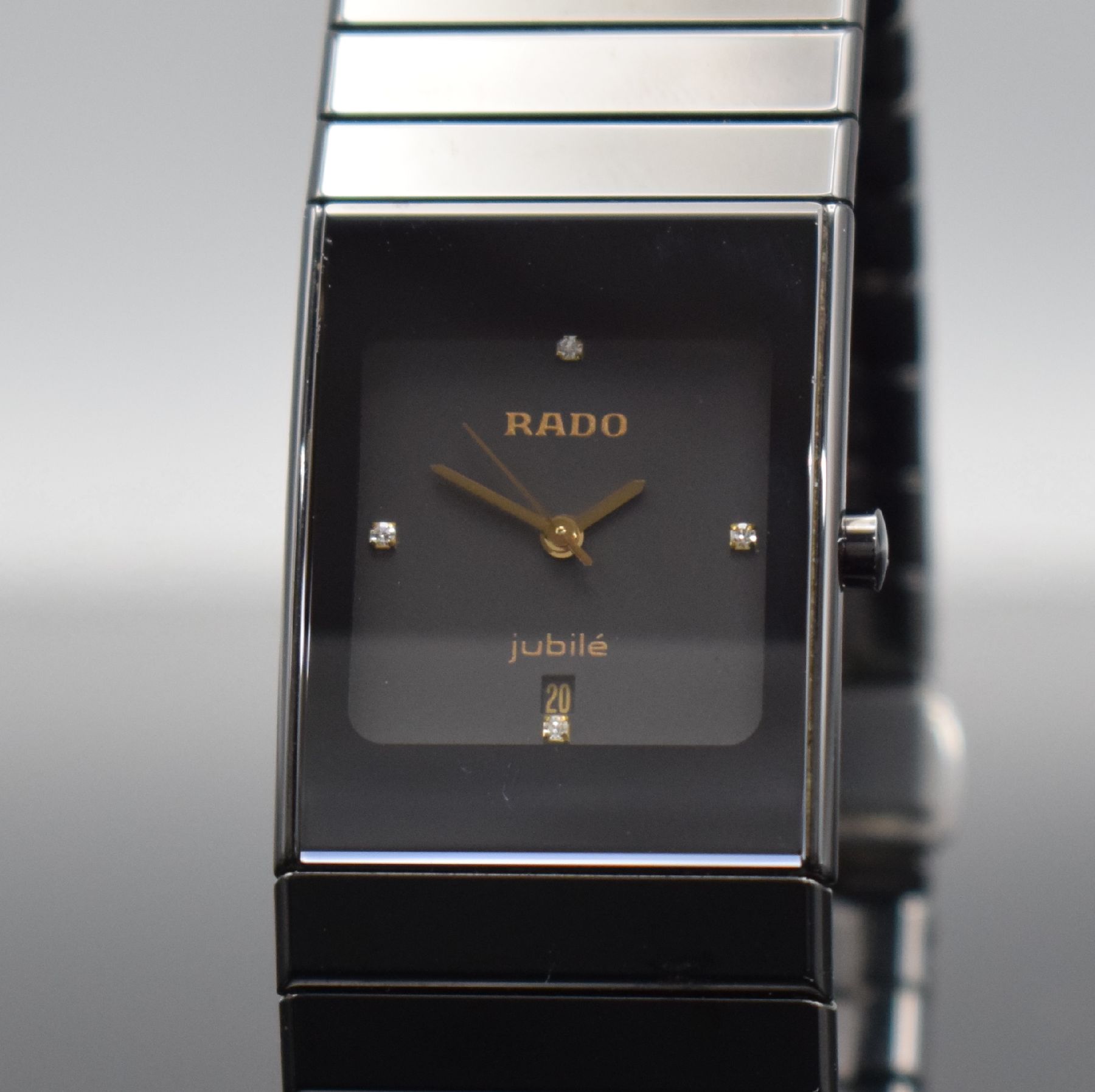 Detail a: RADO Jubilé Armbanduhr Serie Diastar, Schweiz um 1998, quarz, Ref. 111.0348.3, kratzfestes Keramikgeh. inkl. Keramik- Gliederband m. dopp. ...