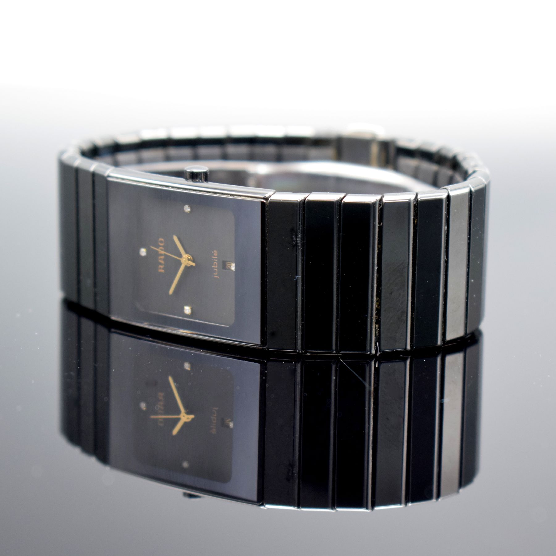Detail b: RADO Jubilé Armbanduhr Serie Diastar, Schweiz um 1998, quarz, Ref. 111.0348.3, kratzfestes Keramikgeh. inkl. Keramik- Gliederband m. dopp. ...