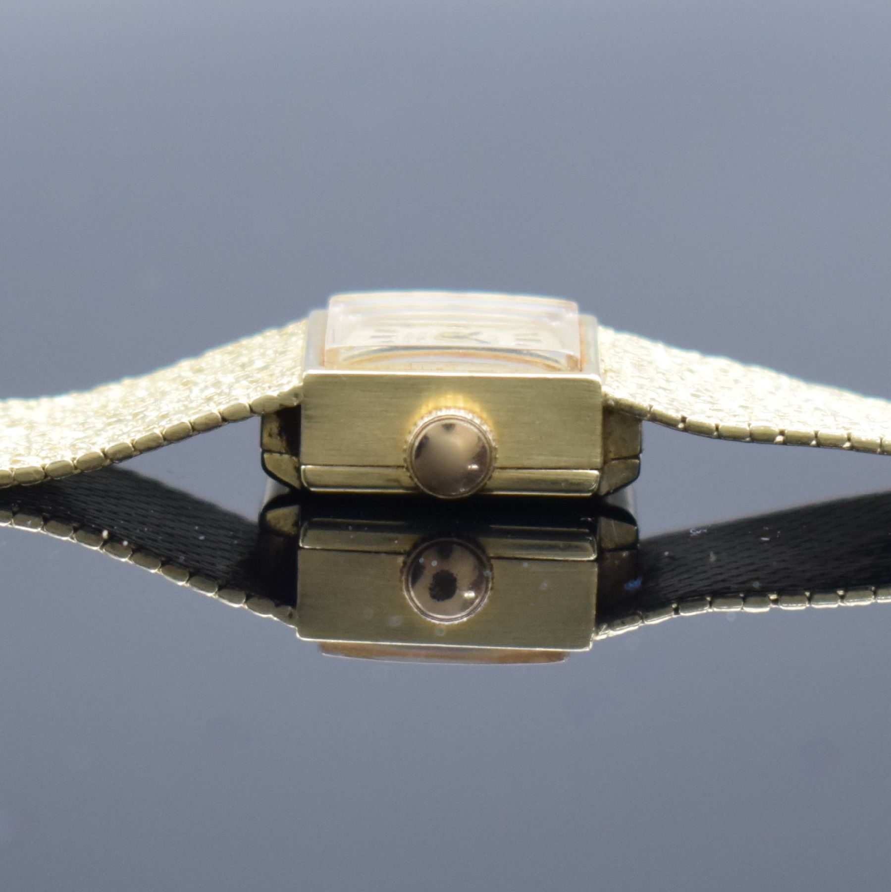 Detail g: ANKER Damenarmbanduhr in GG 585/000, Deutschland um 1960, Handaufzug, 2-teil. Geh., Boden aufgedr., gold. Zifferbl. m. aufges. Std.-Ind., GG 585/000 ...