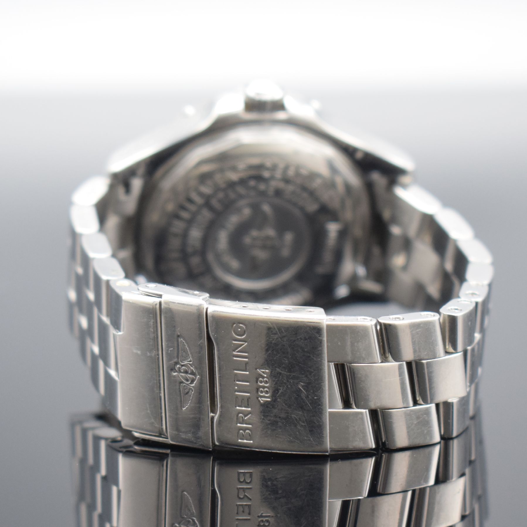 Detail b: BREITLING Armbanduhr Superocean Chronometer Referenz A17360, Automatik, Edelstahlgeh. inkl. Edelstahlband mit Sicherheitsfaltschl., Boden & Krone ...