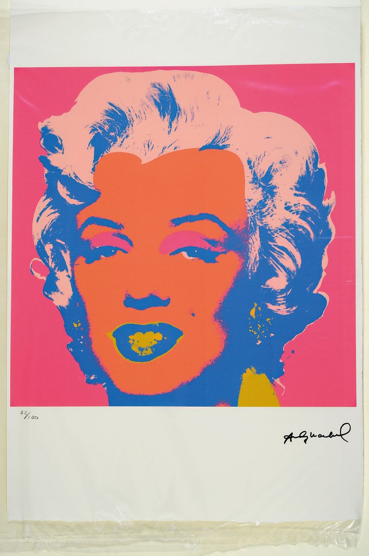 Detail k: Andy Warhol, 1928-1987, "Marylin Monroe", Gicleedruck auf Arches Bütten, Ed. 42/100, im Druck signiert, Edition Georges Israel, verso ...